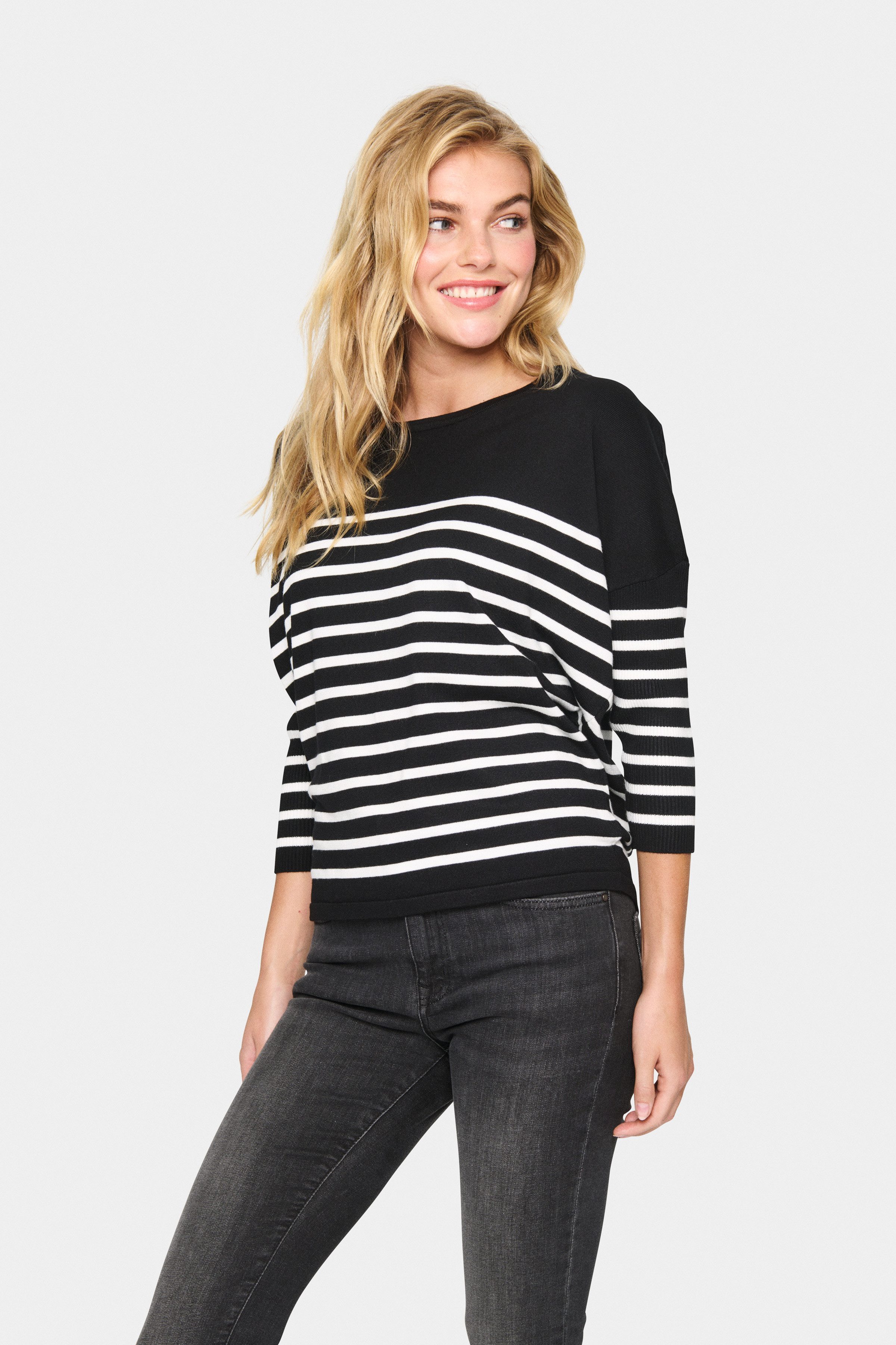 Saint Tropez Strickpullover MilaSZ R-neck Stripe günstig online kaufen
