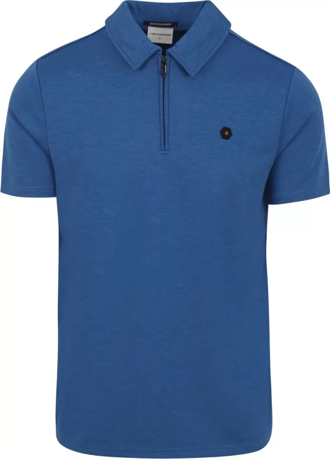 No Excess Poloshirt Half Zip Blau - Größe M günstig online kaufen
