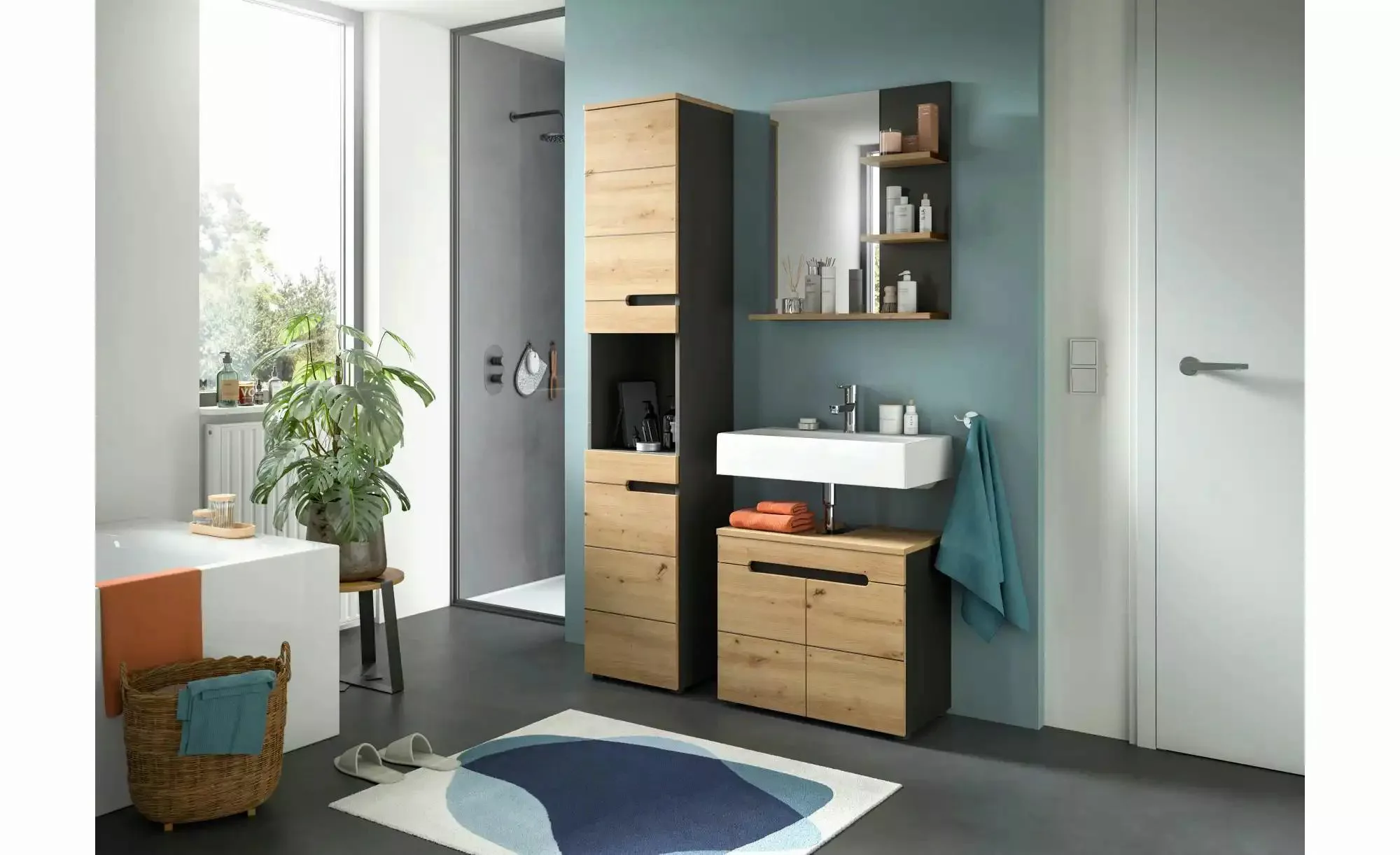 xonox.home Badezimmerspiegelschrank Badezimmer Spiegel Canu, Artisan Eiche günstig online kaufen