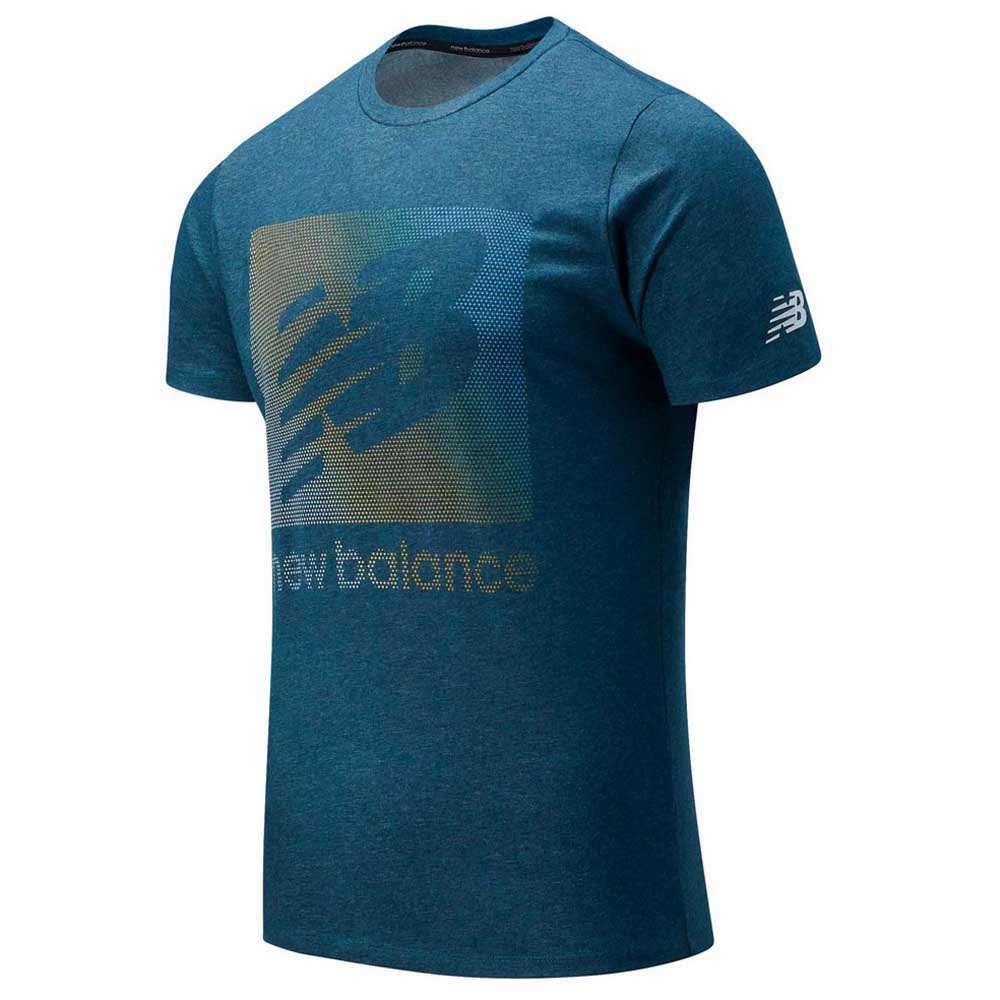 New Balance Graphic Heathertech Kurzarm T-shirt S Mountain Teal günstig online kaufen