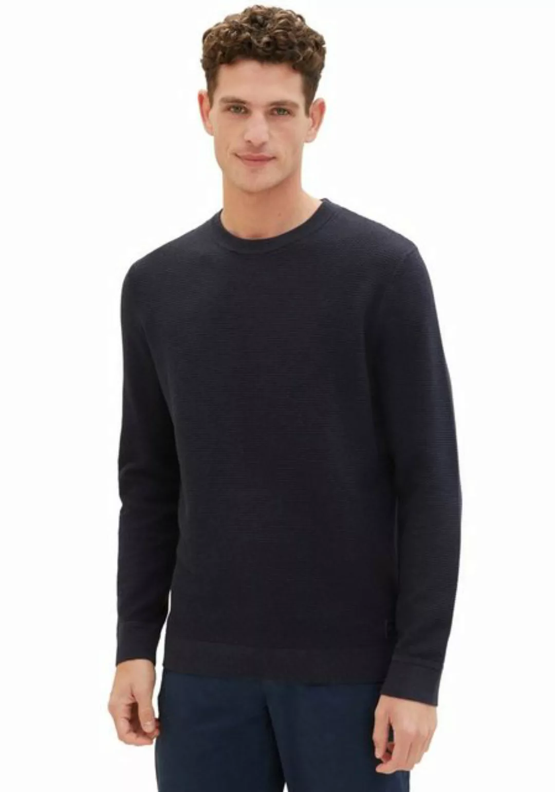 TOM TAILOR Strickpullover mit Logo-Badge an der Seite günstig online kaufen