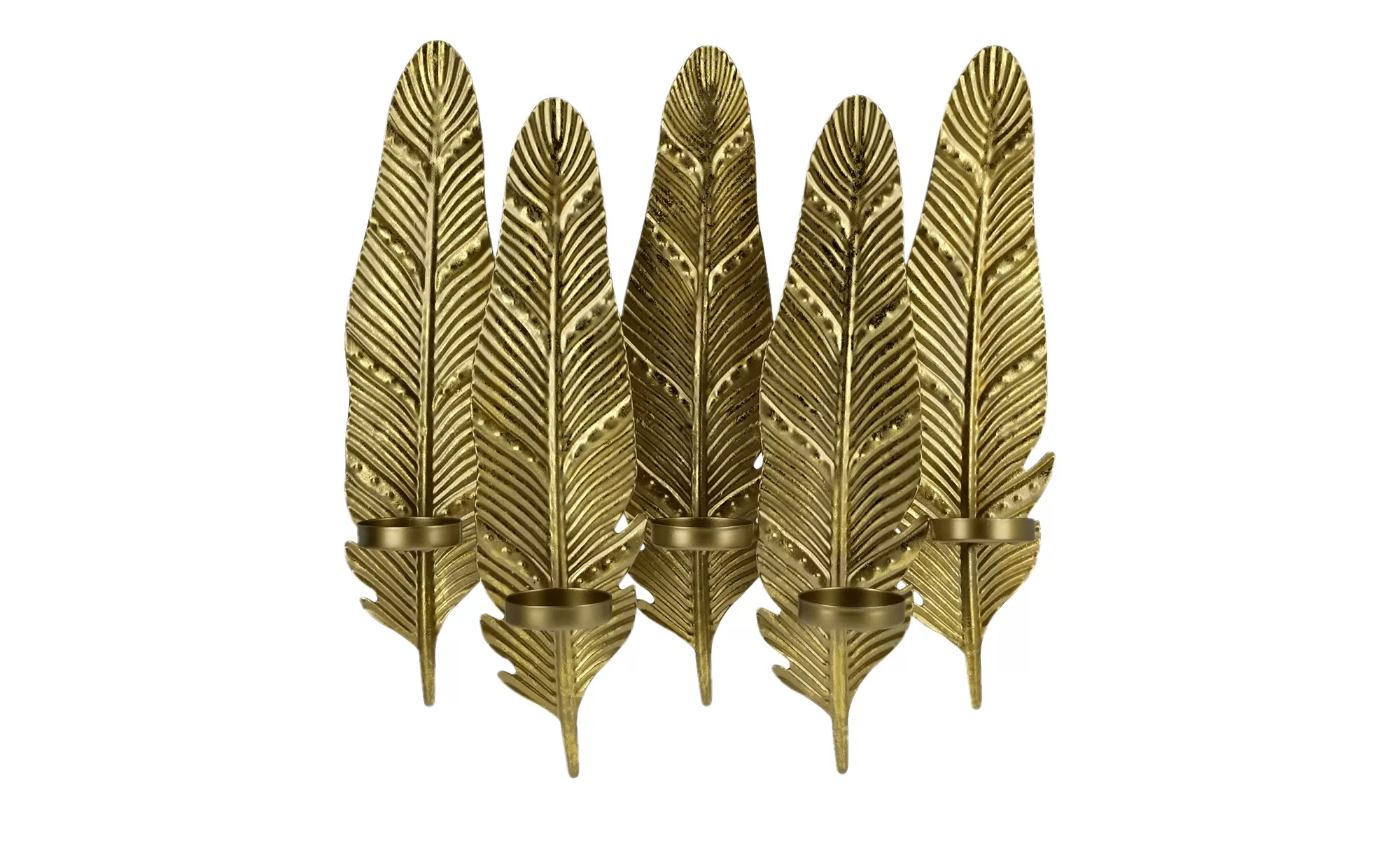 5er Wandkerzenleuchter - gold - Metall - 38 cm - 11 cm - 36 cm - Dekoration günstig online kaufen