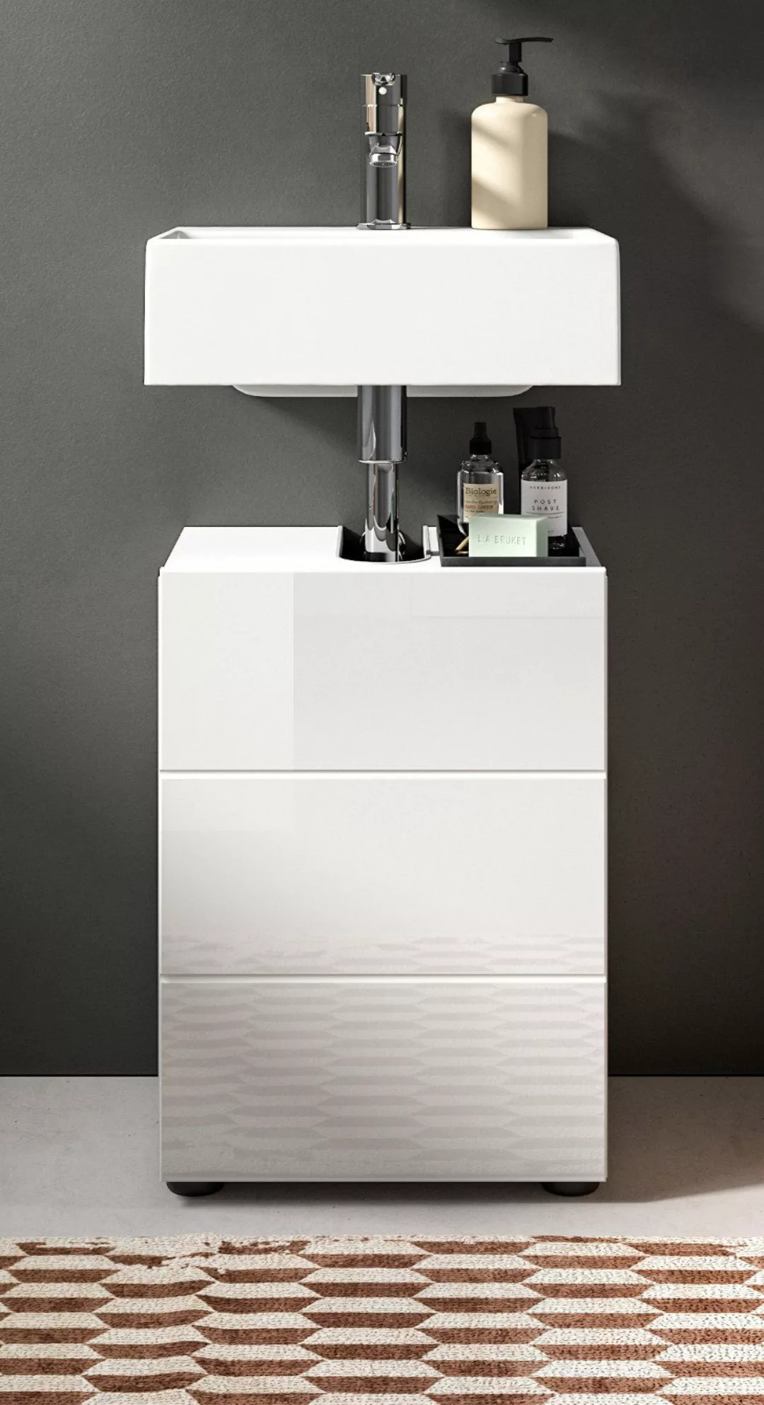 Inn.Furn Waschbeckenunterschrank Larik (Badschrank in weiß, günstig online kaufen
