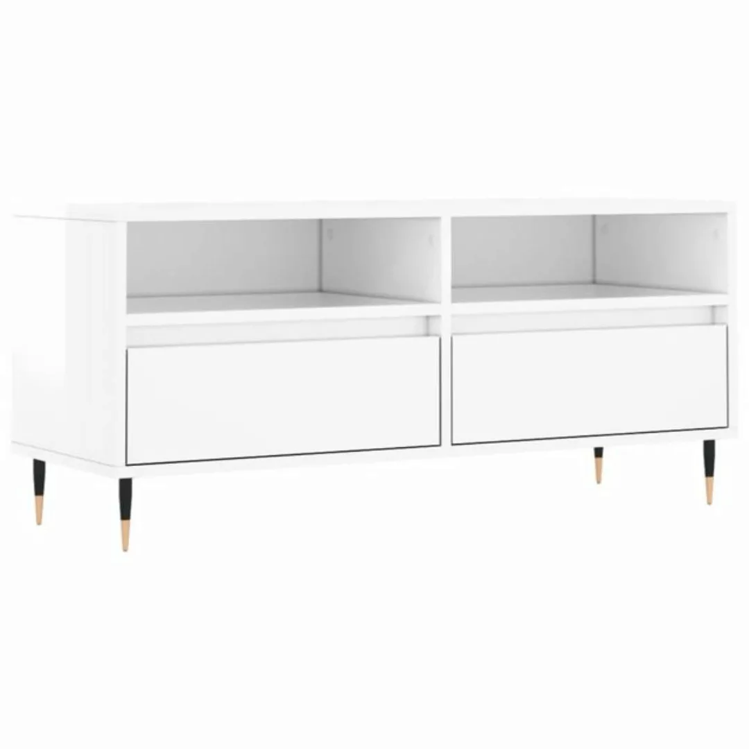 vidaXL TV-Schrank TV-Schrank Hochglanz-Weiß 100x34,5x44,5 cm Holzwerkstoff günstig online kaufen