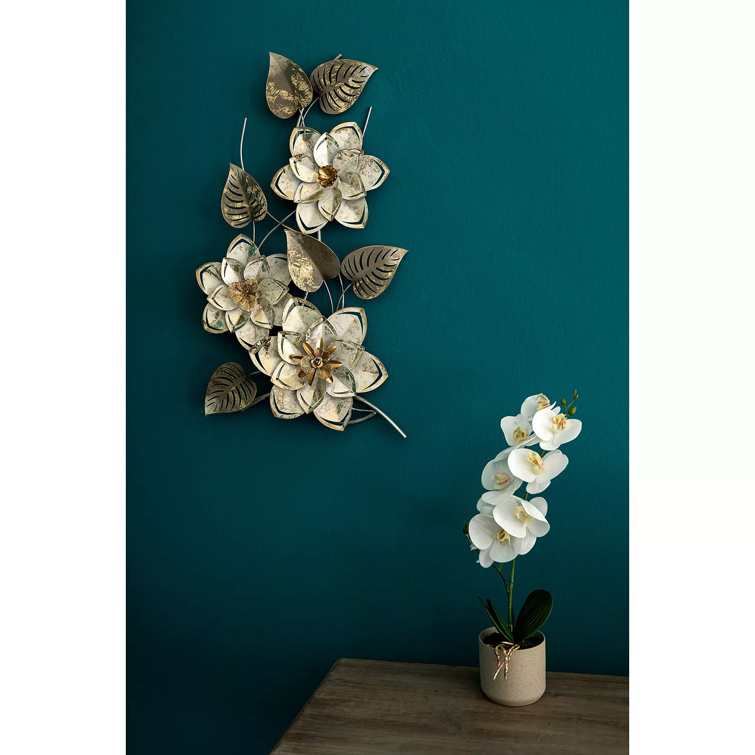 Myflair Möbel & Accessoires Wandbild "Wandbild Blumen, silber/weiß", maschi günstig online kaufen
