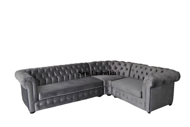 JVmoebel Ecksofa Samt Chesterfield Sofa Couch Polster Eck Garnitur Wohnland günstig online kaufen