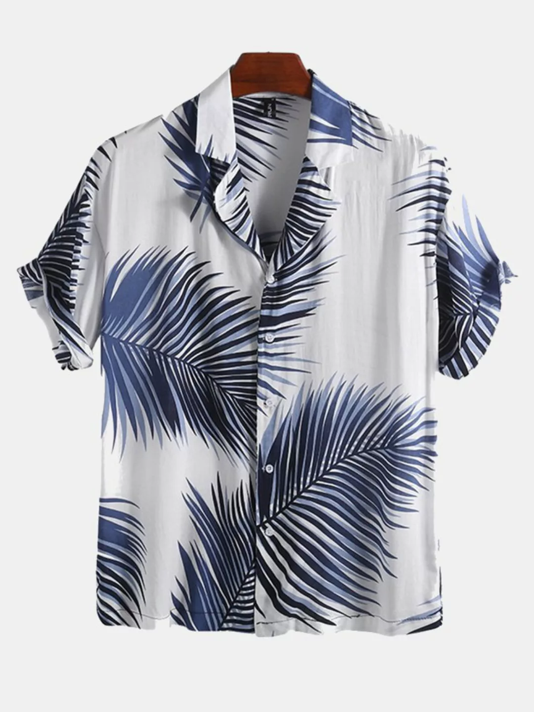 Mens Vocation Loose Hawaiian Palms Print Kurzarmhemden günstig online kaufen