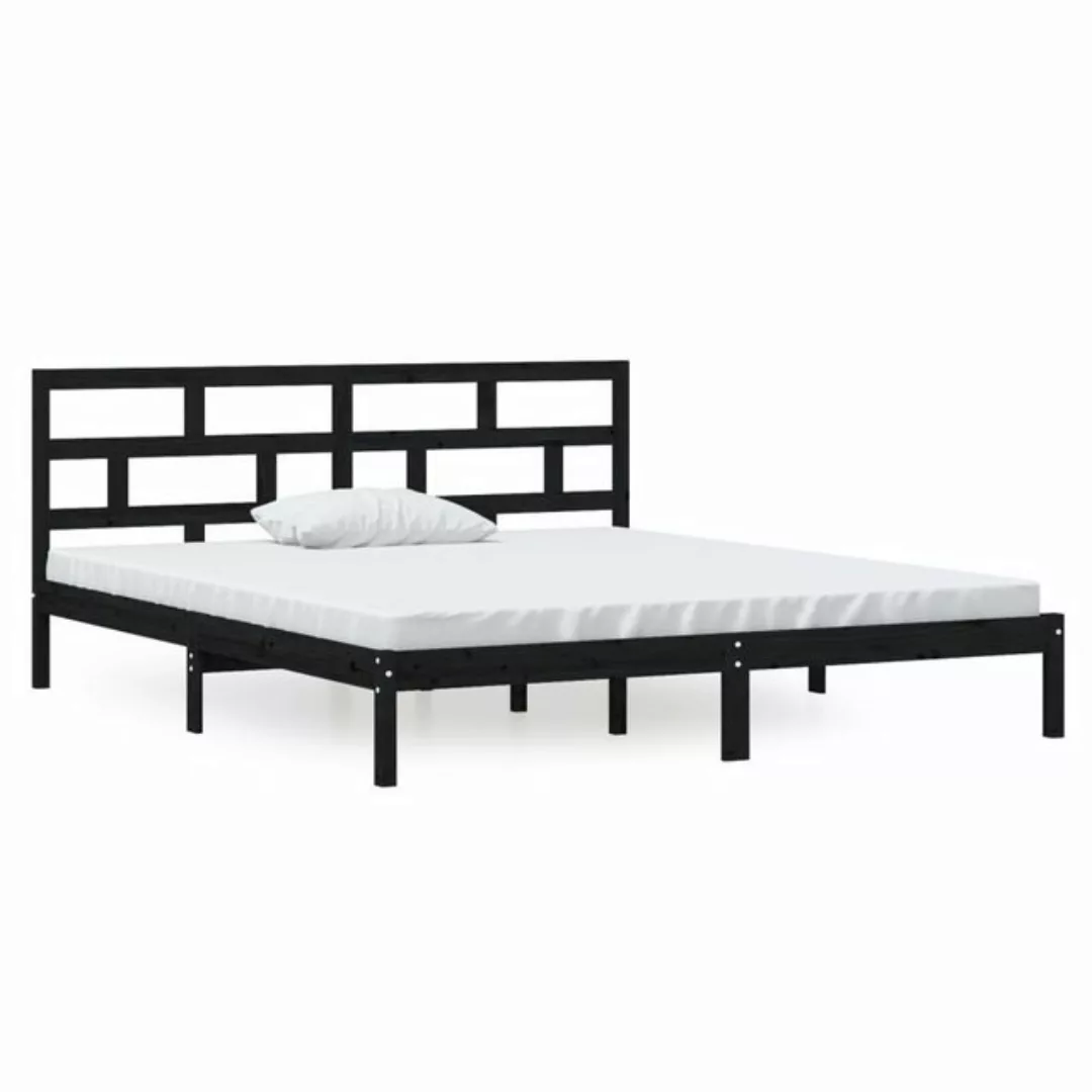 furnicato Bett Massivholzbett Schwarz 135x190 cm günstig online kaufen