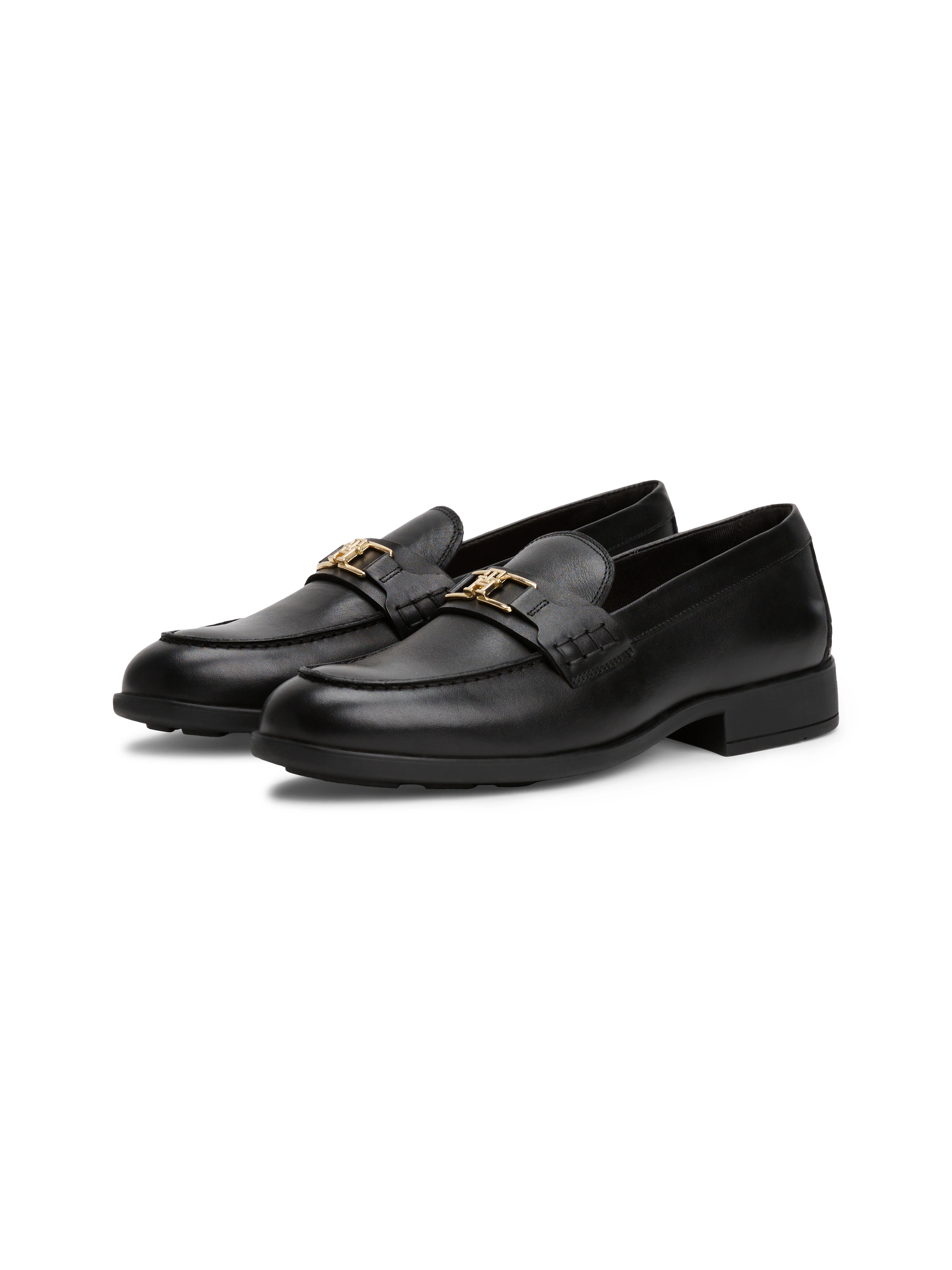 Tommy Hilfiger Loafer "TH LOGO LEATHER LOAFER", Blockabsatz, Slipper, Busin günstig online kaufen