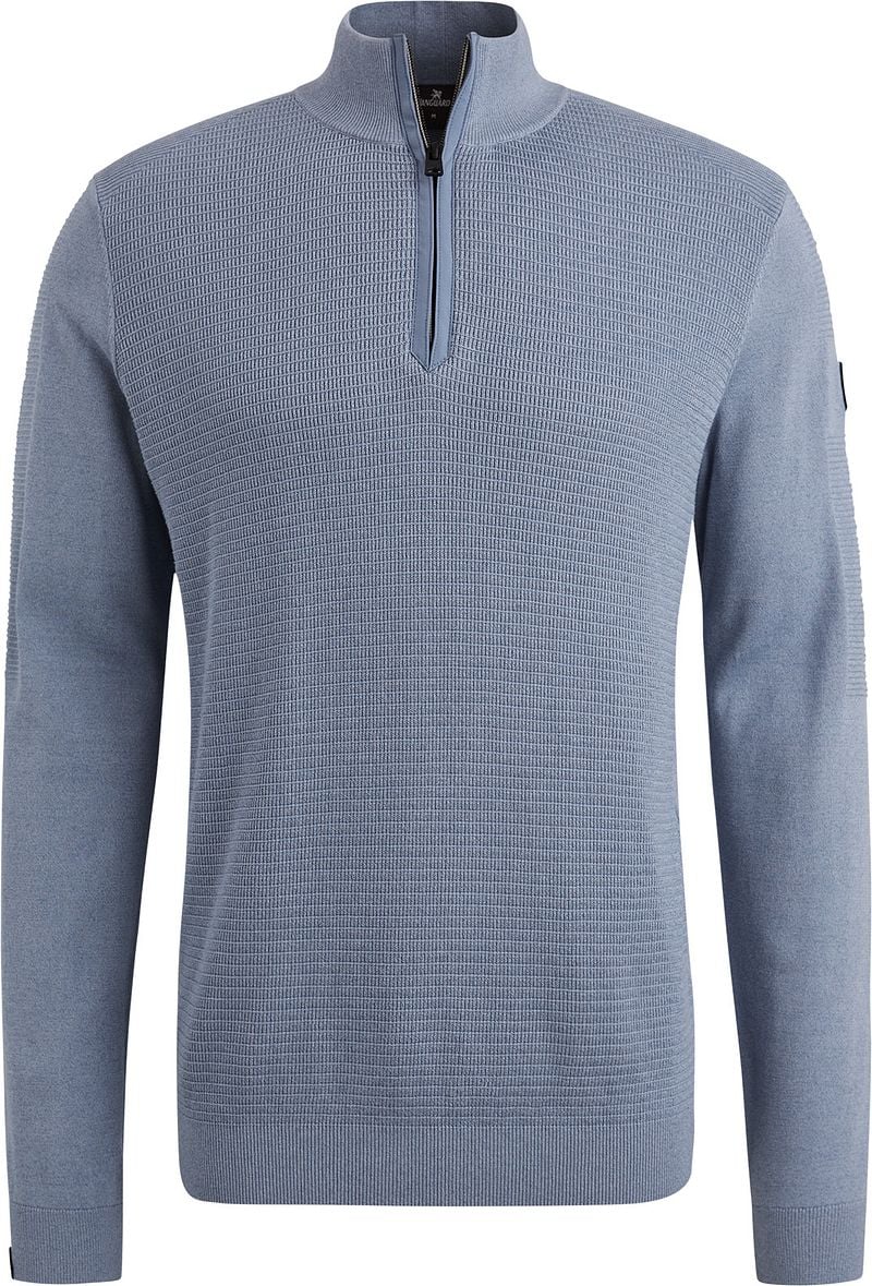 Vanguard Pullover halber Reißverschluss strukturiert Blau - Größe 3XL günstig online kaufen