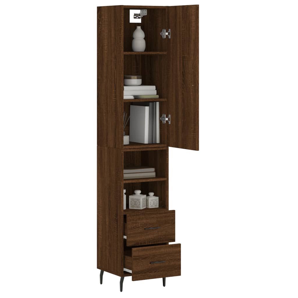 vidaXL Highboard Highboard Braun Eichen-Optik 34,5x34x180 günstig online kaufen
