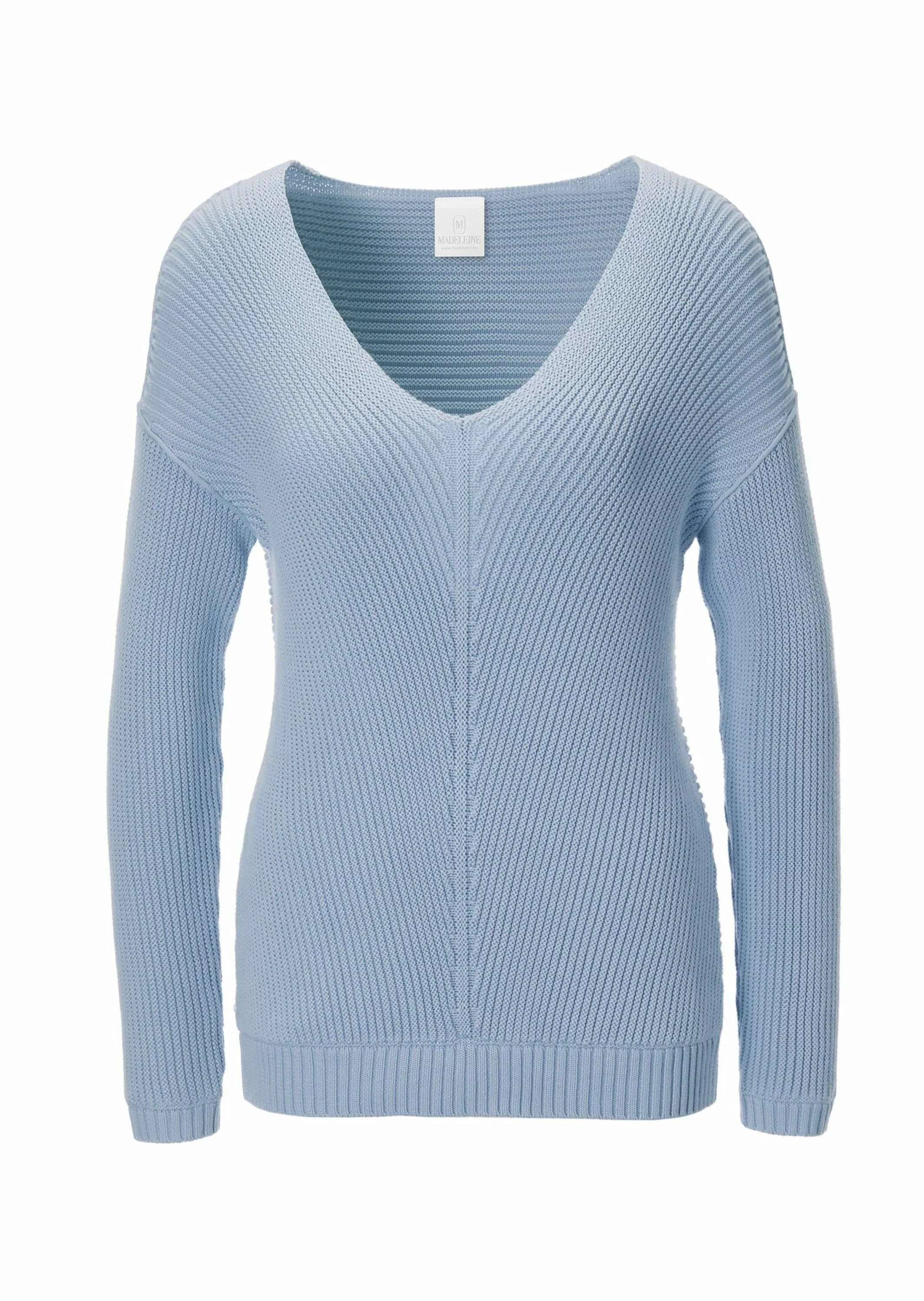MADELEINE Strickpullover Langarm-Pullover mit V-Ausschnitt günstig online kaufen