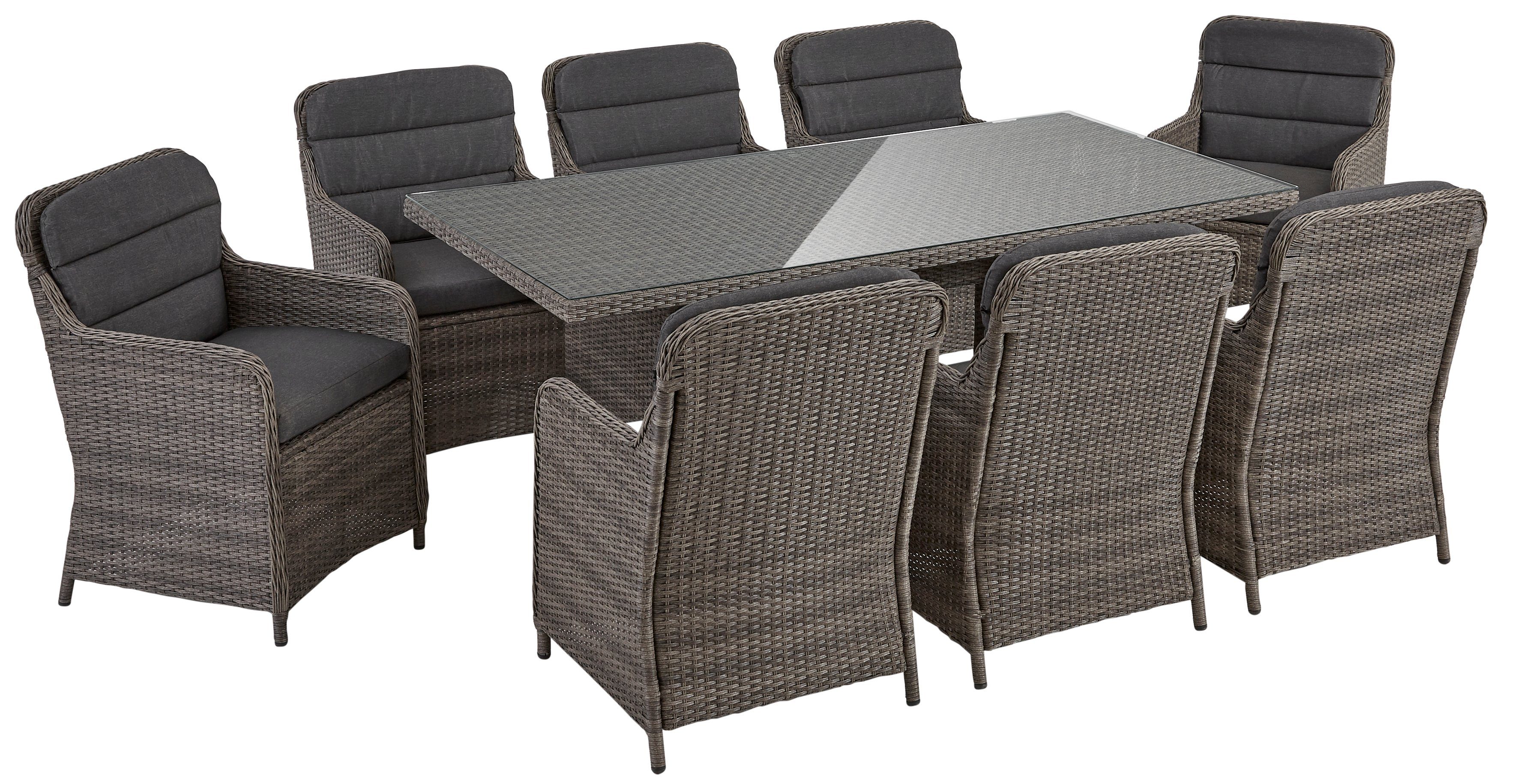 KONIFERA Garten-Essgruppe "Kairo", (Set, 25 tlg., 8x Sessel, 1x Tisch 200x1 günstig online kaufen