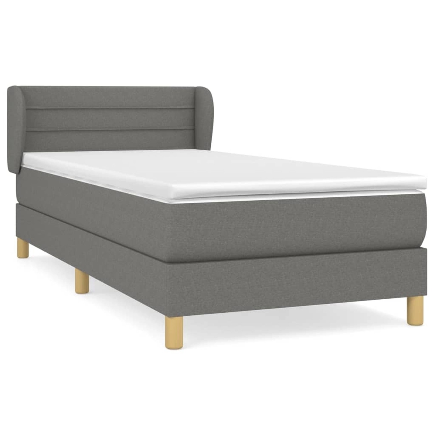 vidaXL Boxspringbett mit Matratze Dunkelgrau 100x200 cm Stoff1399195 günstig online kaufen