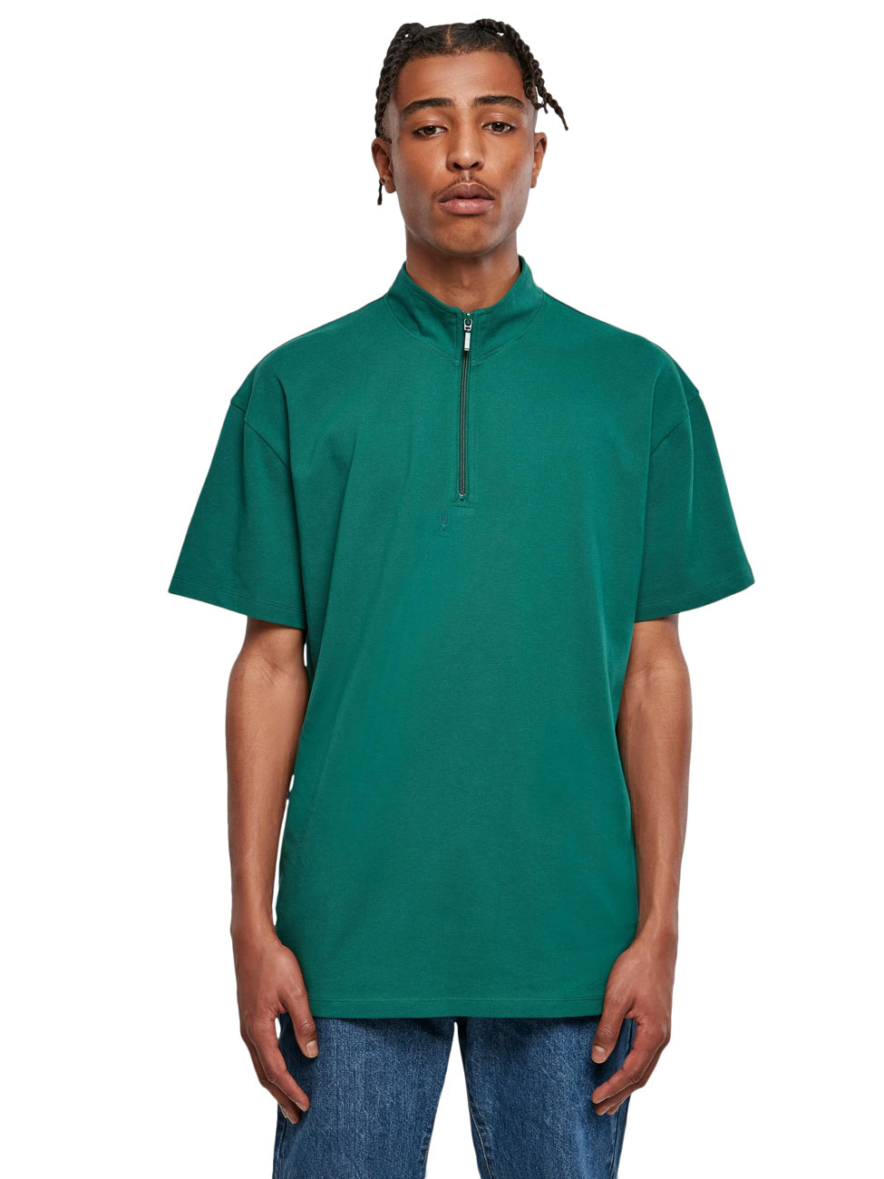 Urban Classics Herren T-Shirt BOXY ZIP PIQUE - Relaxed Fit günstig online kaufen