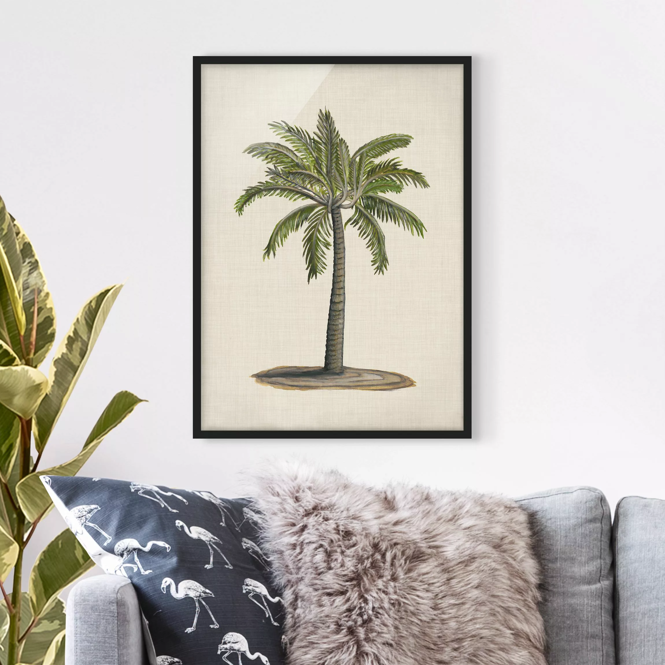 Bild mit Rahmen Blumen - Hochformat Britische Palmen I günstig online kaufen