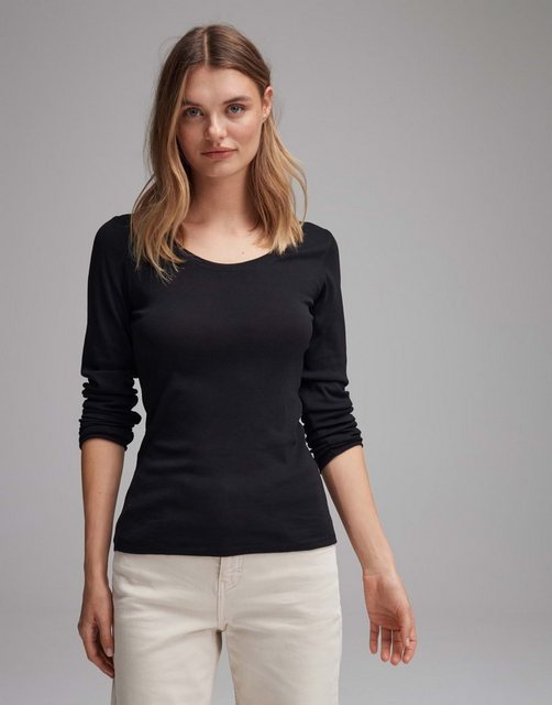 OPUS Langarmshirt Sorana Schmal Baumwolle Das Model ist 176 cm groß und trä günstig online kaufen