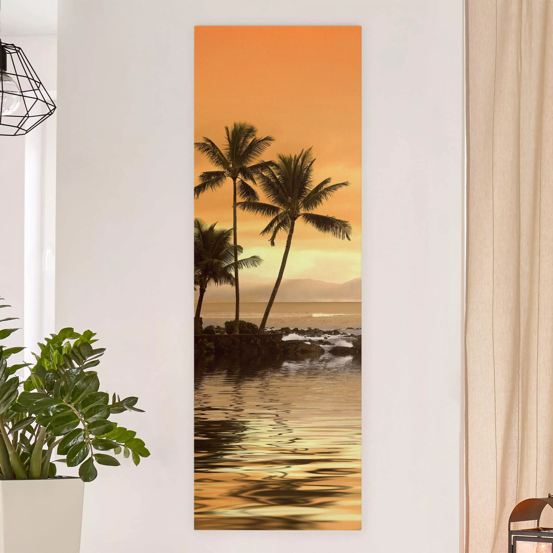 Leinwandbild Strand - Hochformat Caribbean Sunset I günstig online kaufen