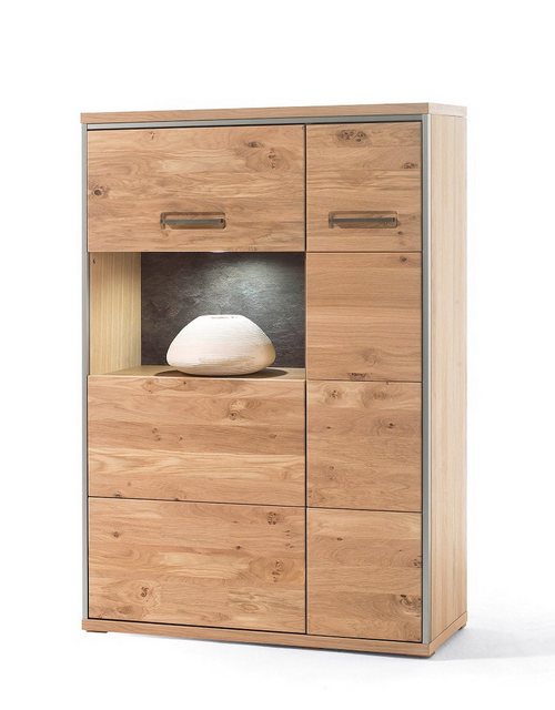 MCA furniture Vitrine Kombi-Highboard (R) Espero, Asteiche Bianco, LED Bele günstig online kaufen