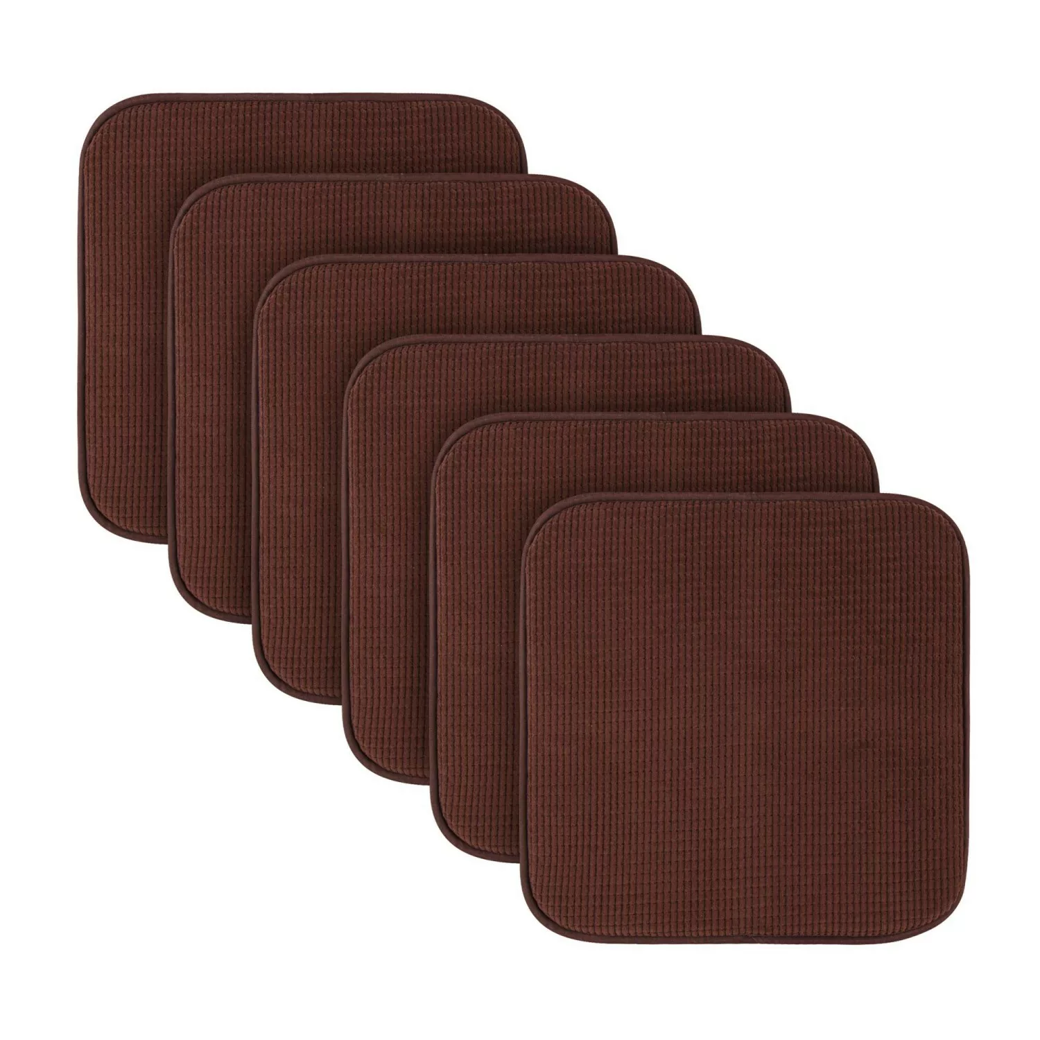 Bestlivings Stuhlkissen Struktur Braun 38 x 38 x 3 cm 6er Pack günstig online kaufen