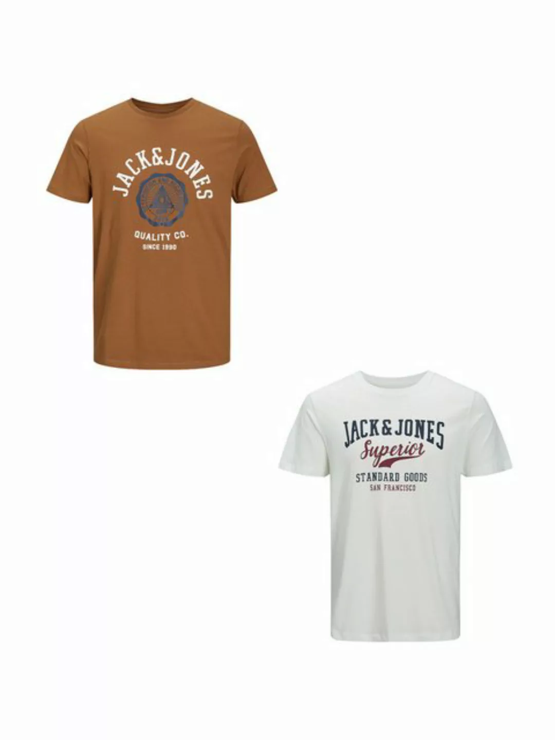 Jack & Jones T-Shirt 2-er Stück Pack Logo T-Shirts Rundhals Shirt JJELOGO ( günstig online kaufen