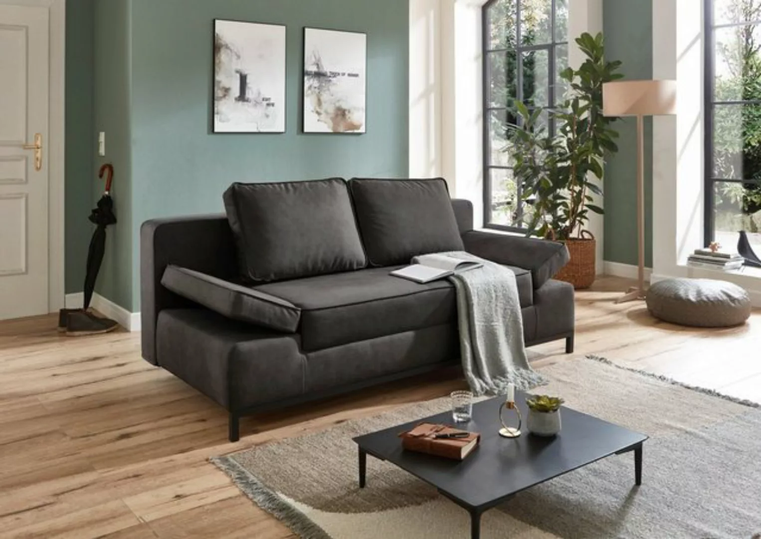 Matratzen Perfekt Schlafsofa Schlafsofa Riga, grau, mit Bettkasten, verstel günstig online kaufen