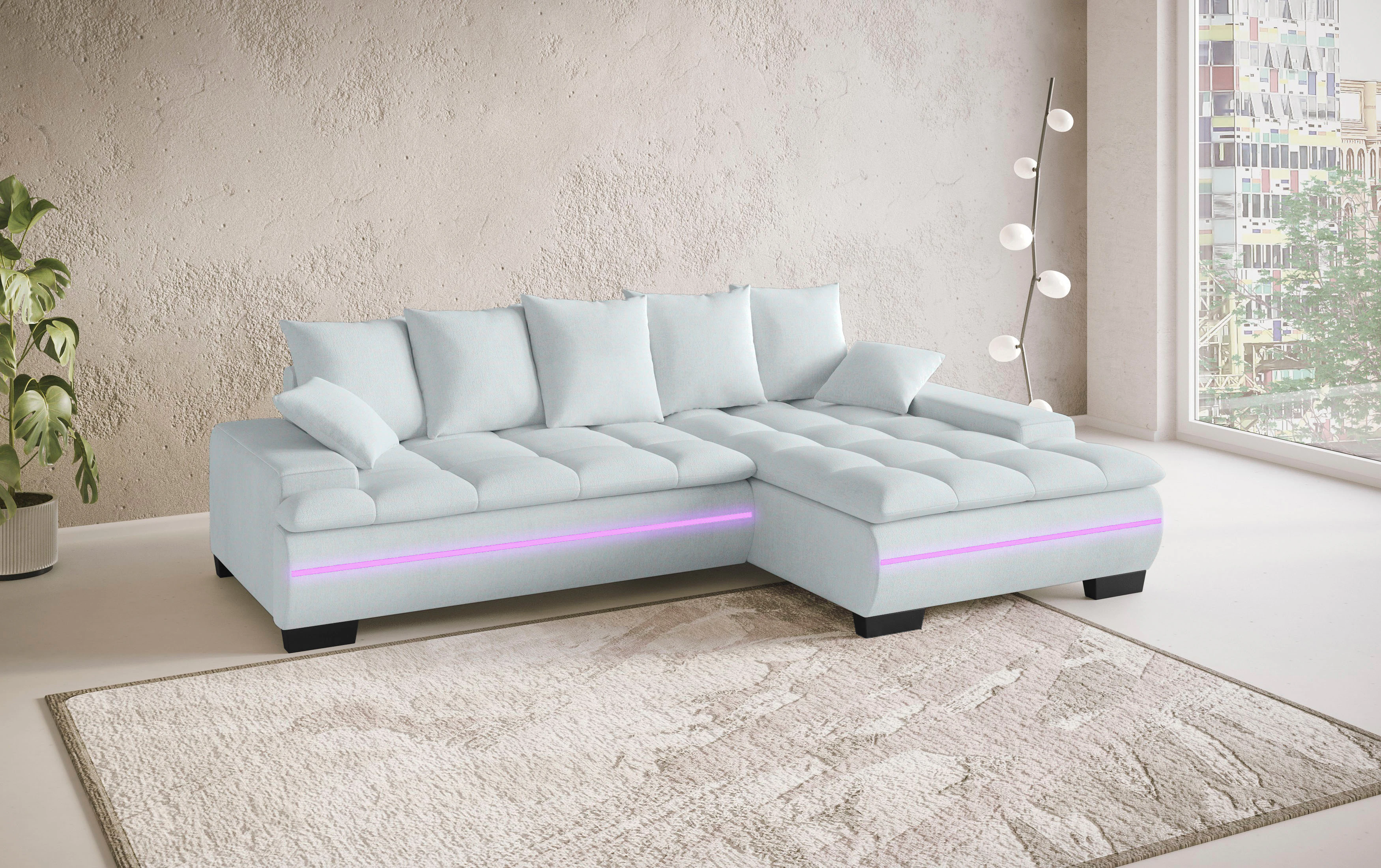 Mr. Couch Ecksofa "Haiti II, L-Form", RGB-LED Beleuchtung, Kaltschaum, wahl günstig online kaufen