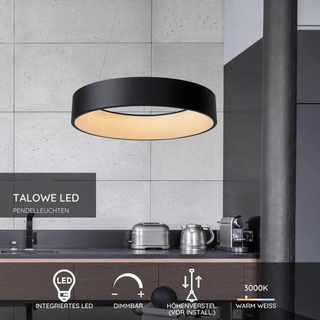 LED Pendelleuchten Talowe in Schwarz 39W 2340lm günstig online kaufen