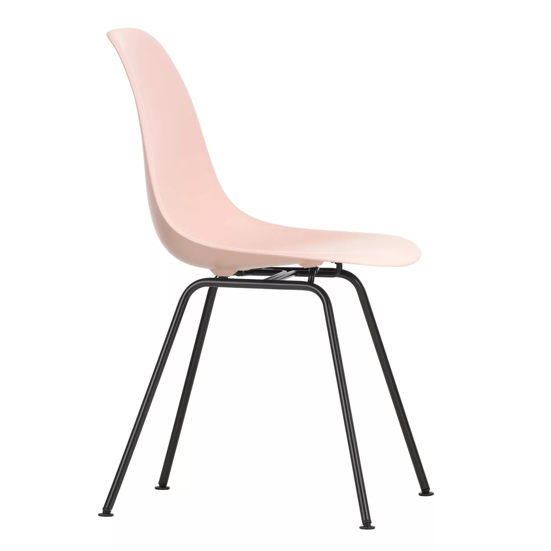 Vitra - Eames Plastic Side Chair DSX Gestell schwarz - blassrosa/Sitzschale günstig online kaufen