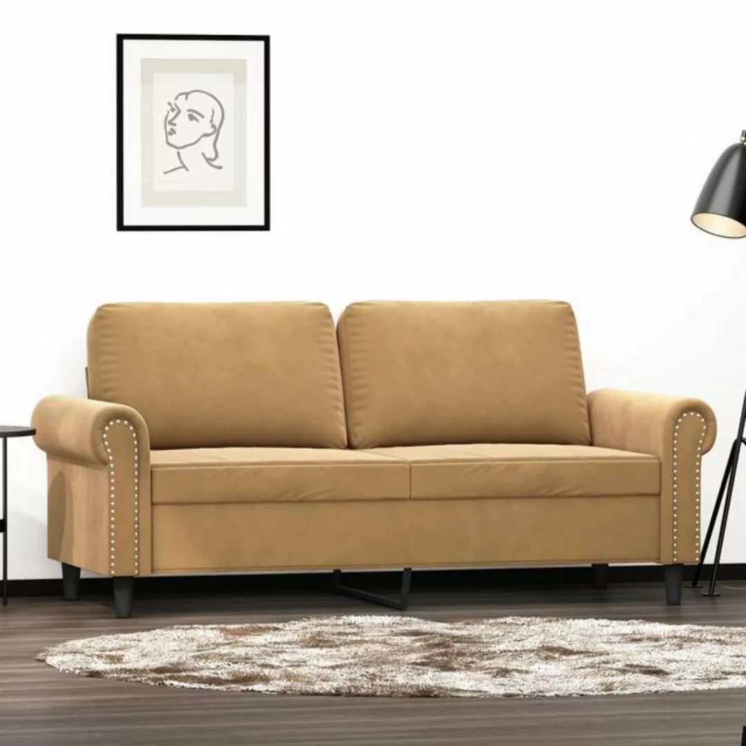 vidaXL Sofa 2-Sitzer-Sofa Hellgrau 140 cm Samt günstig online kaufen