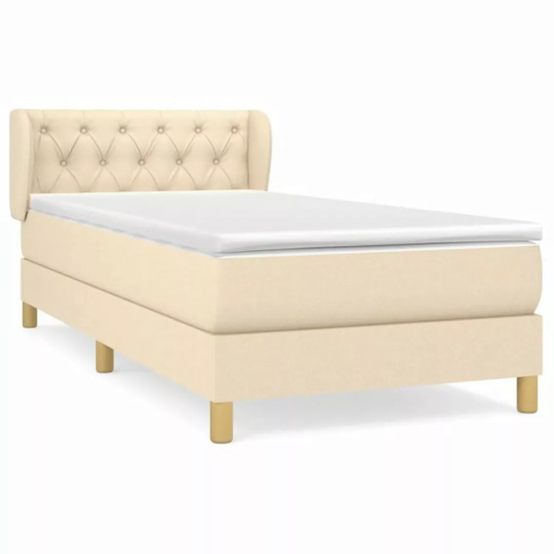 vidaXL Boxspringbett Boxspringbett mit Matratze Creme 80x200 cm Stoff Bett günstig online kaufen