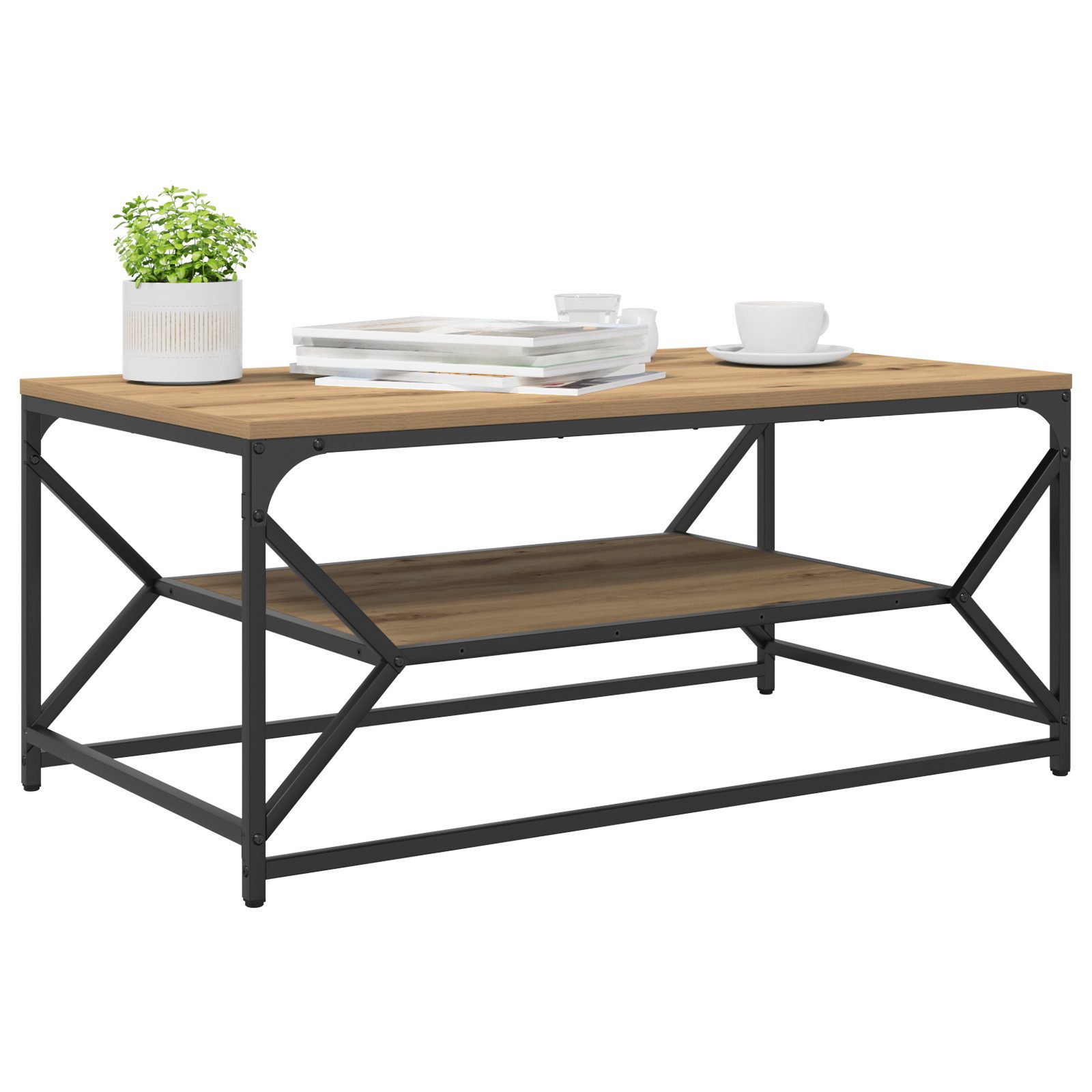 vidaXL Couchtisch Couchtisch mit Ablage Artisan günstig online kaufen