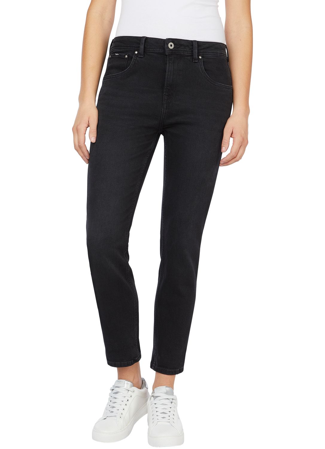 Pepe Jeans Damen Jeans VIOLET - Relaxed Fit Tapered Leg - Schwarz - Black S günstig online kaufen