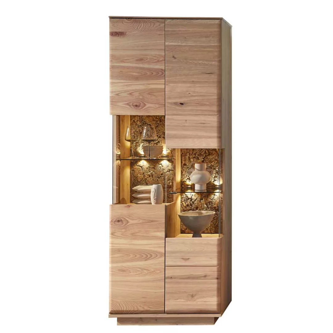 Wohnzimmerschrank mit Glastüren in modernem Design 75 cm breit günstig online kaufen