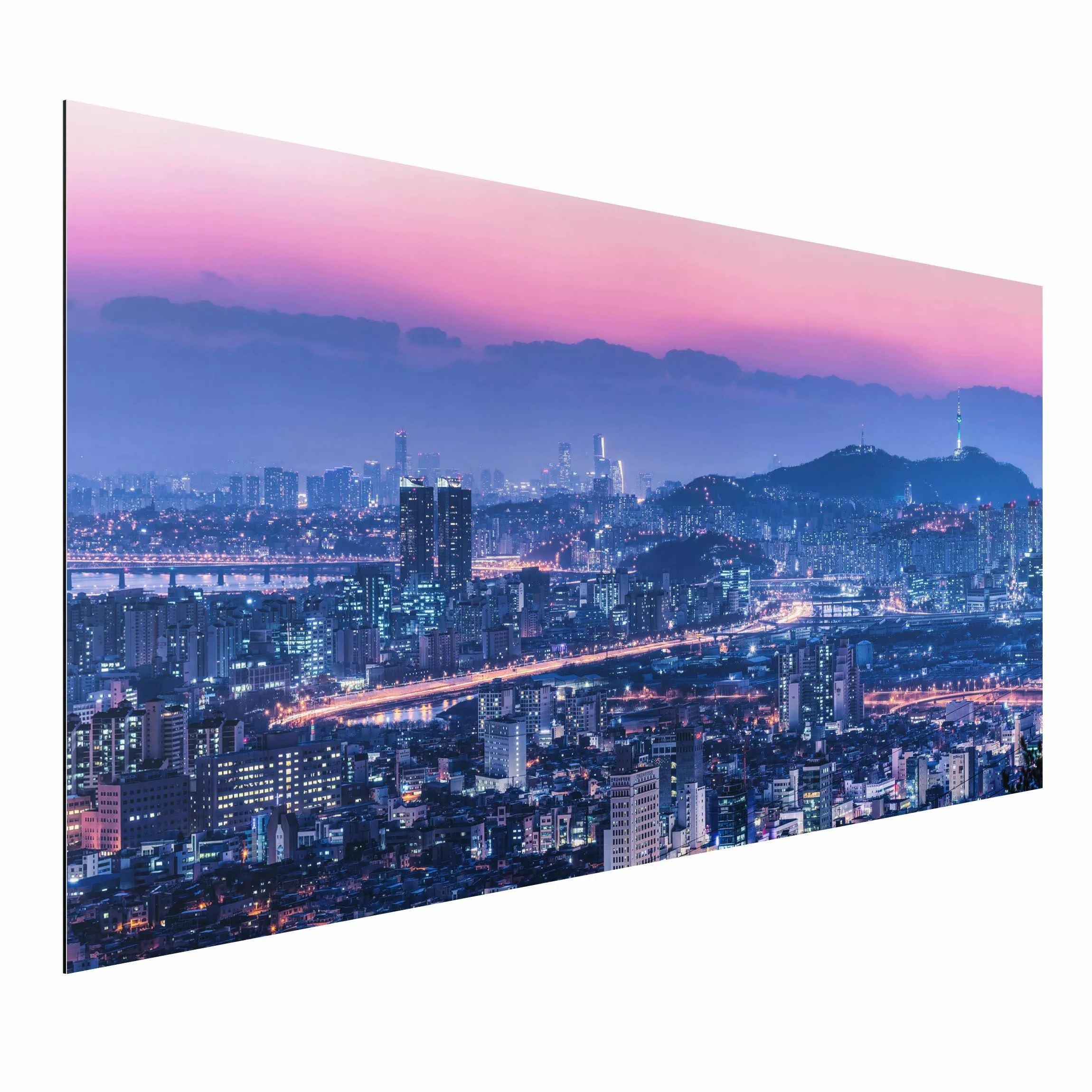 Alu-Dibond Bild Skyline von Seoul günstig online kaufen