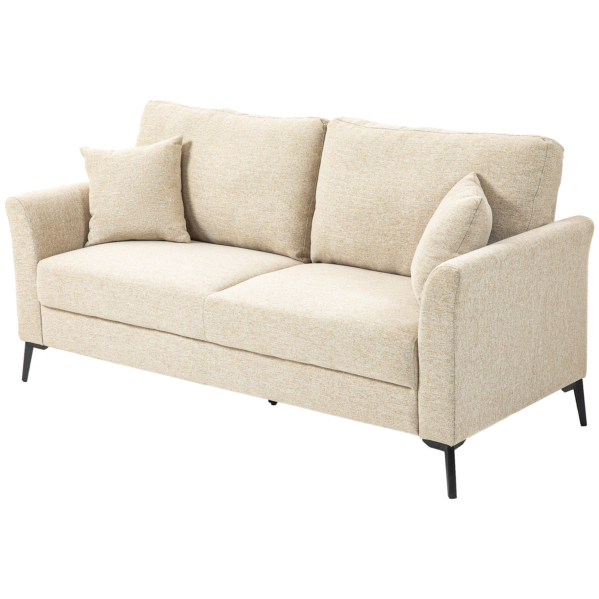 HOMCOM 2 Sitzer Sofa, Couch mit Leinenoptik, Metallbeine, Polstersofa, Gepo günstig online kaufen