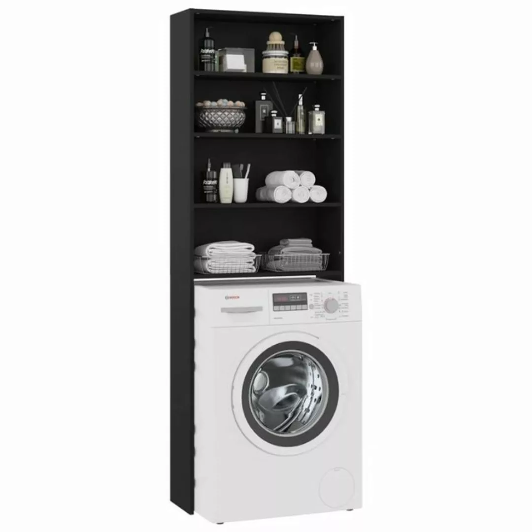 DOTMALL Waschmaschinenunterschrank Waschmaschinenschrank Schwarz 64x24x190 günstig online kaufen