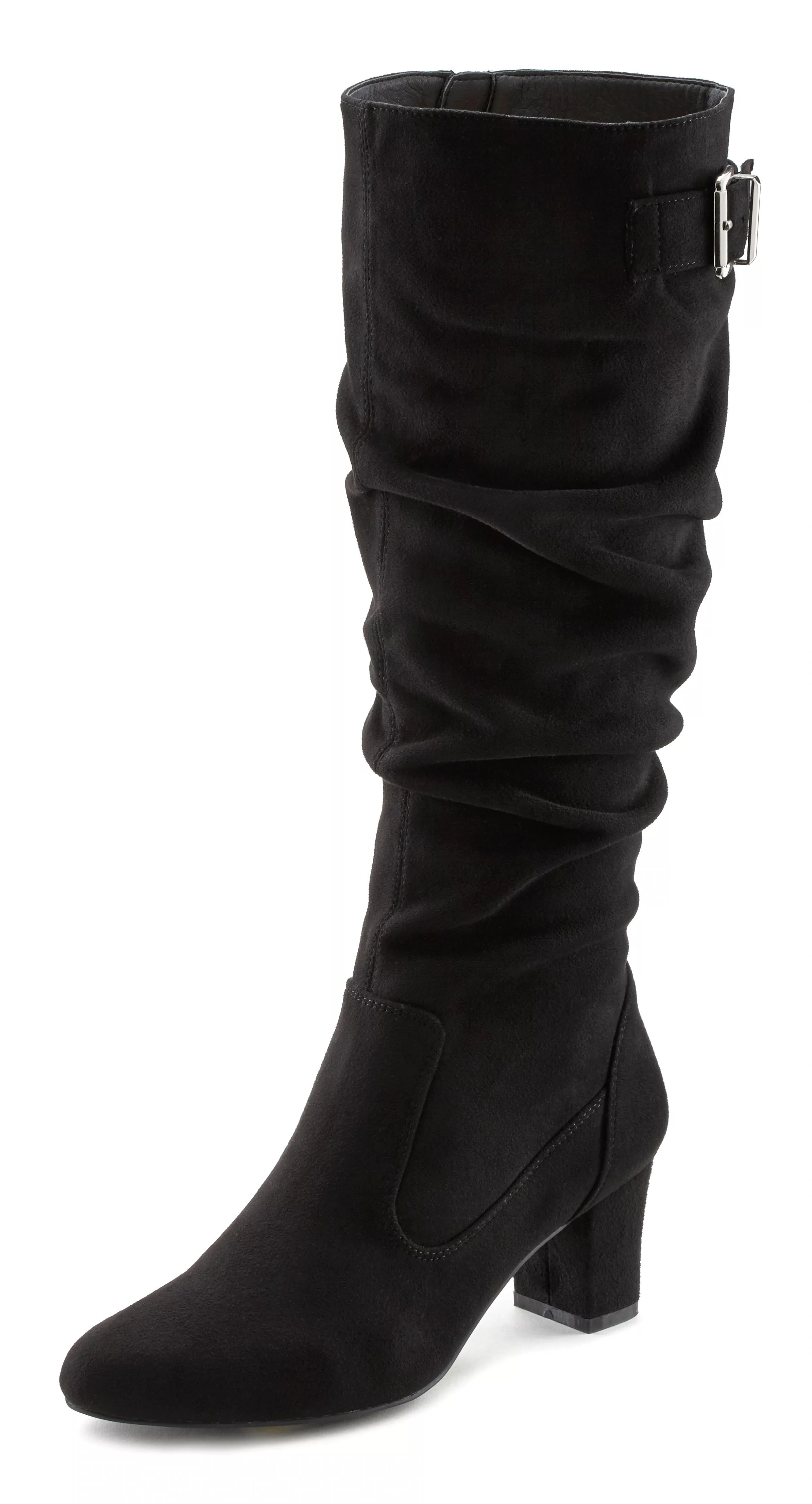 LASCANA Schlupfstiefel, mit Langschaft und Zierschnalle, Slouchy Boots, Sti günstig online kaufen