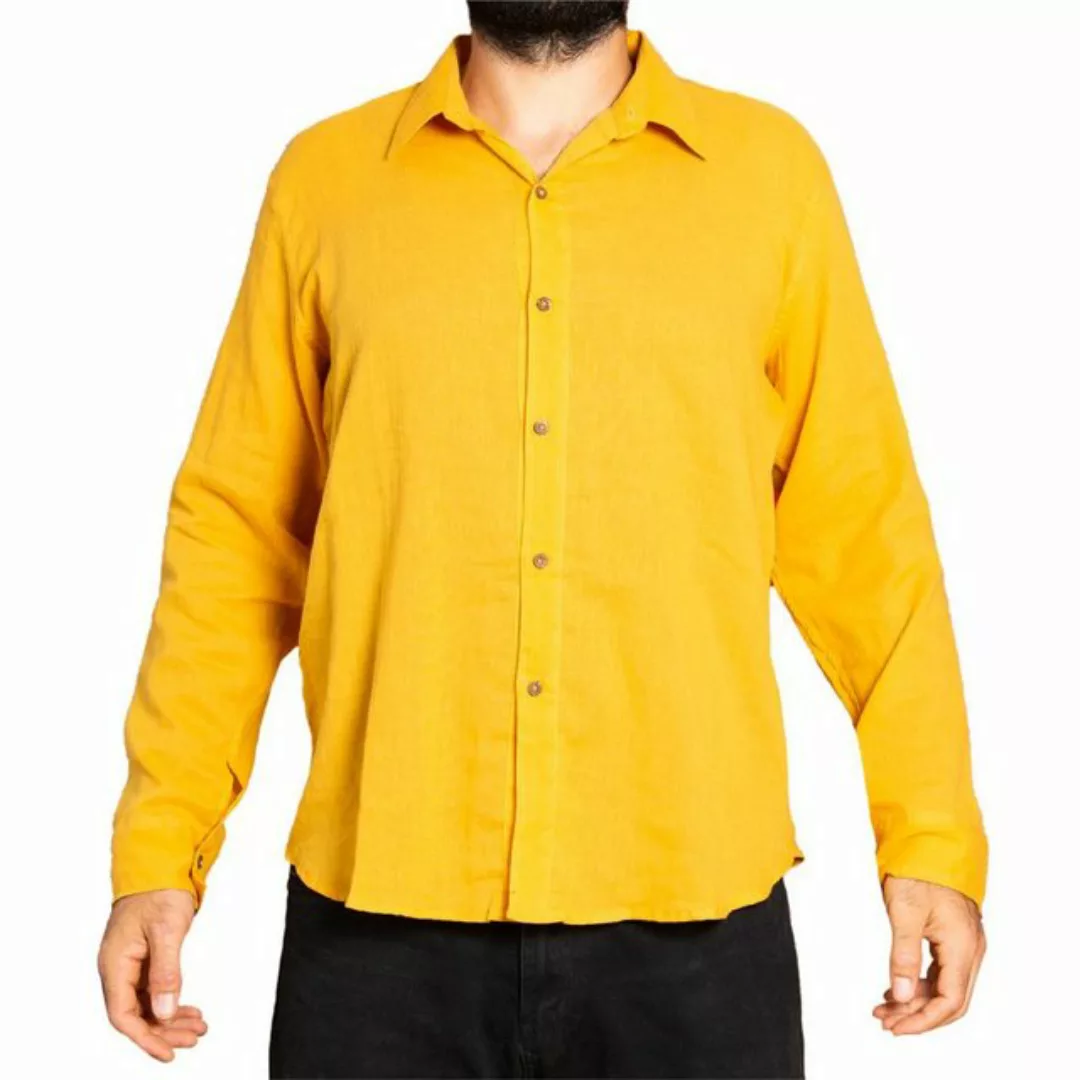 PANASIAM Langarmhemd Unisex Sommerhemd mit Kragen aus weicher reiner Baumwo günstig online kaufen