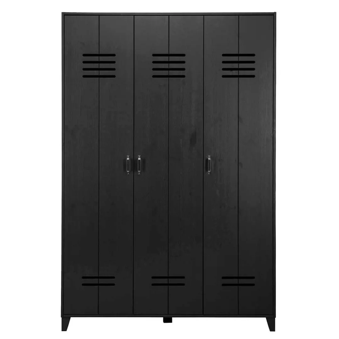 3 Türen Spindschrank in modernem Design schwarz lackiert günstig online kaufen