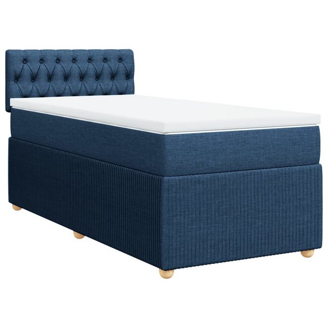 vidaXL Bett Boxspringbett mit Matratze Blau 80x200 cm Stoff günstig online kaufen