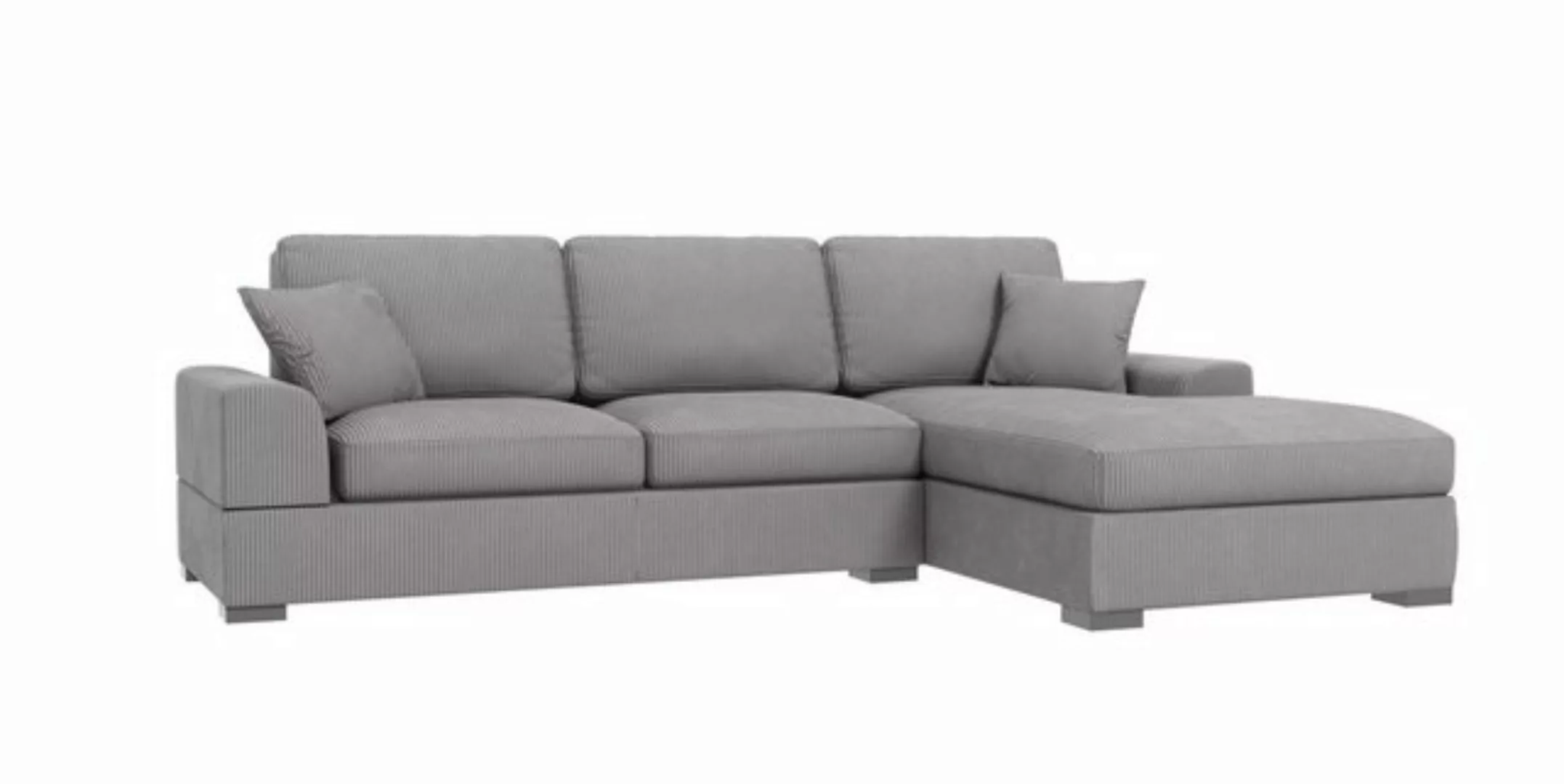 S-Style Möbel Ecksofa Leif mit Schlaffunktion in Cord-Stoff schöner Sitzkom günstig online kaufen