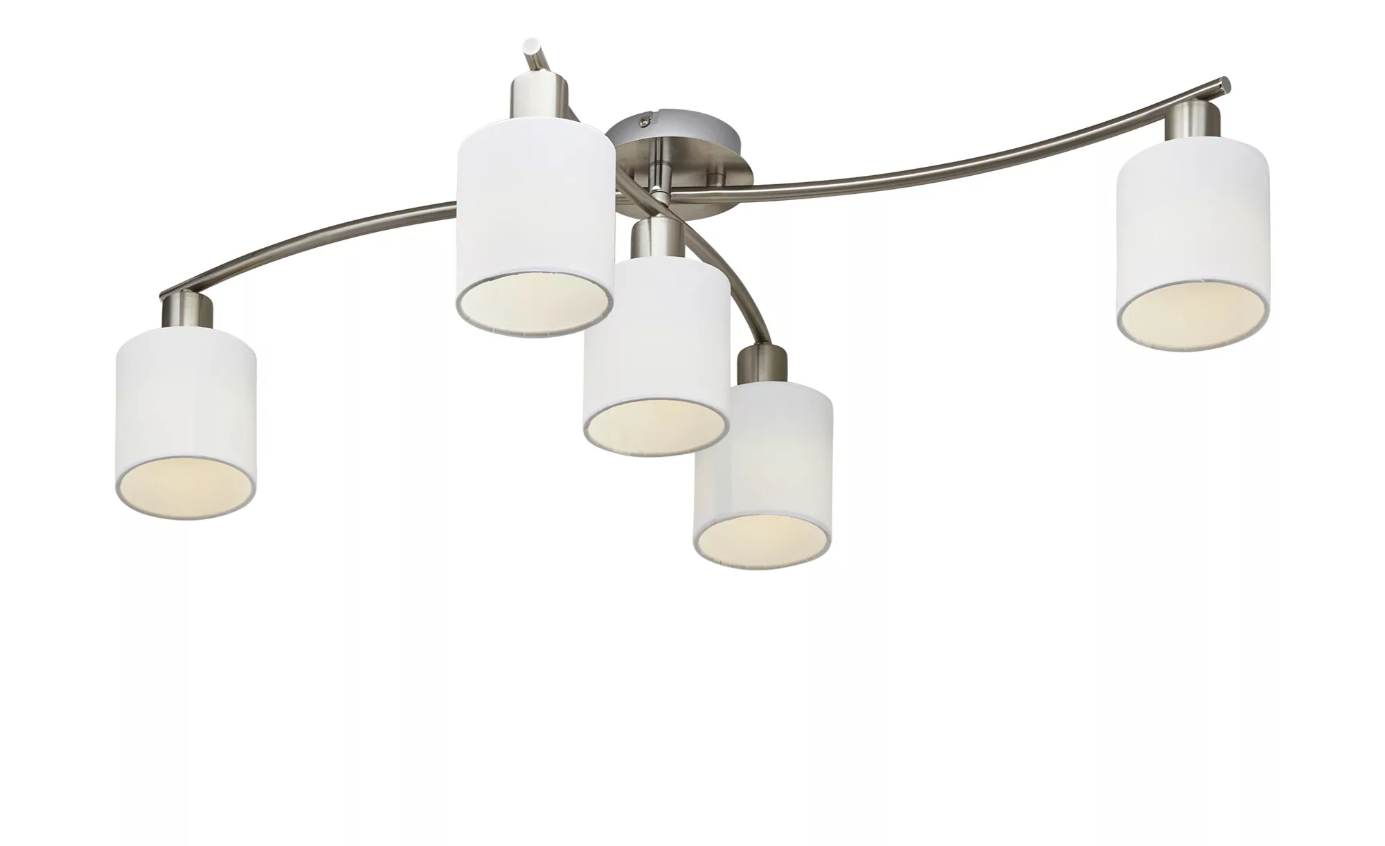 Trio Deckenlampe Garda Nickel matt 5-flammig E14 mit Stoffschirm günstig online kaufen