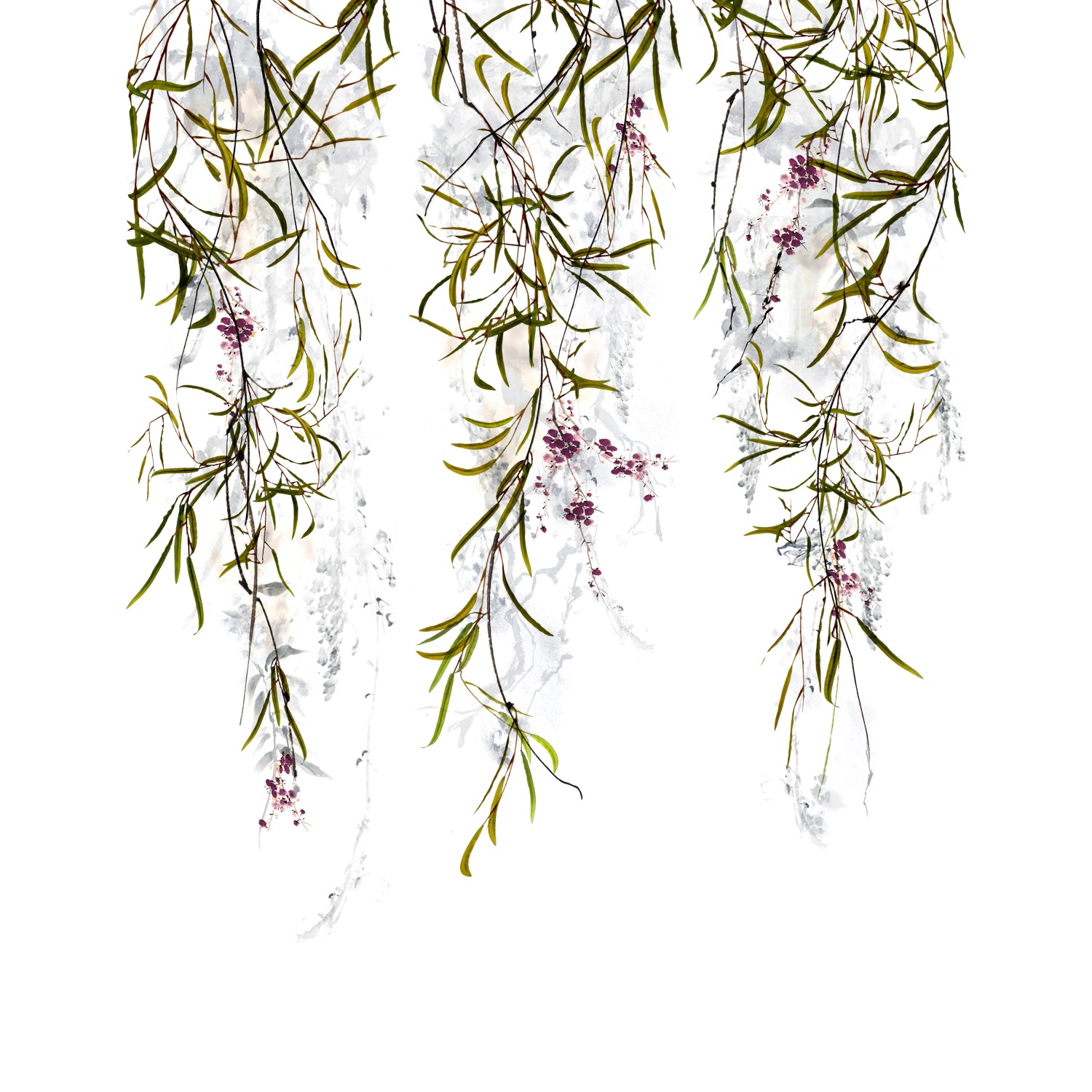 Marburg Vliestapete Blumen Crushed-Optik Modern 270 cm x 210 cm Weiß günstig online kaufen