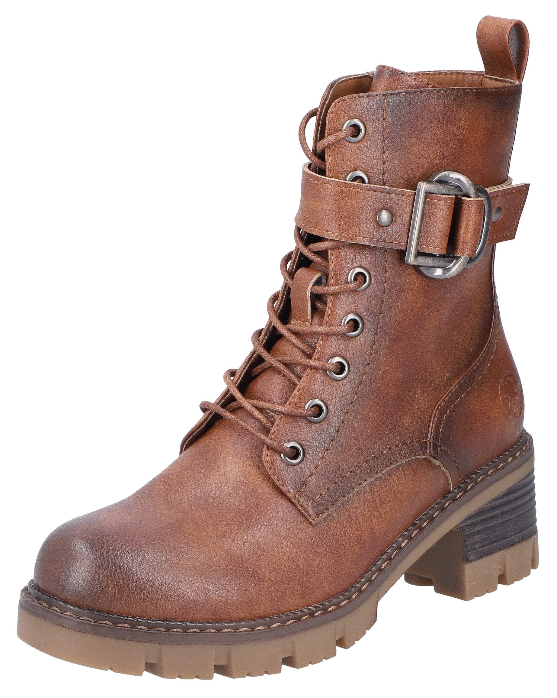 Rieker Schnürstiefelette, Schnürboots, Bikerboots, Blockabsatz, mit günstig online kaufen