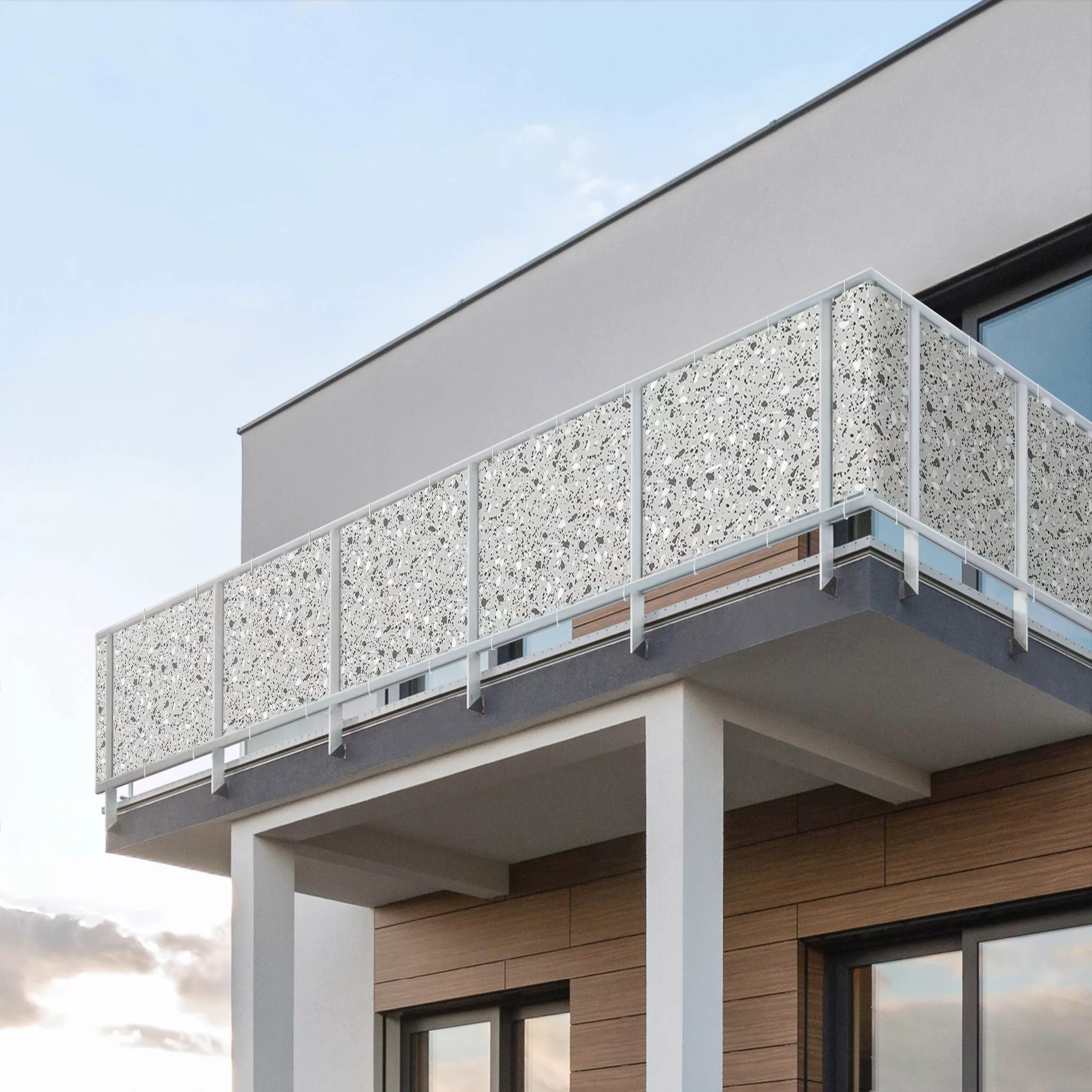Balkon Sichtschutz Detailliertes Terrazzo Muster Massa günstig online kaufen