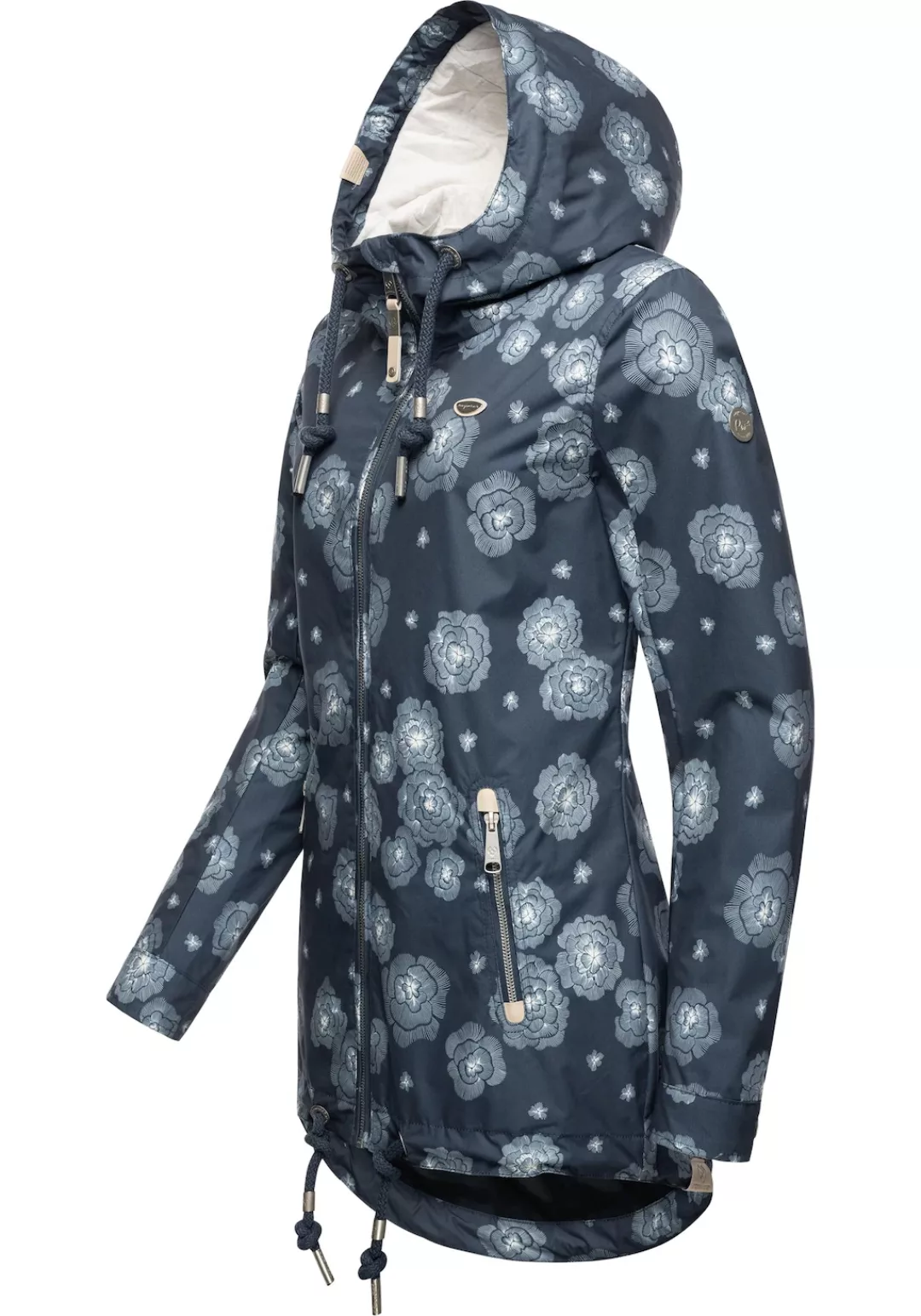 Ragwear Outdoorjacke Zuzka Flower stylische Übergangsjacke mit großer Kapuz günstig online kaufen