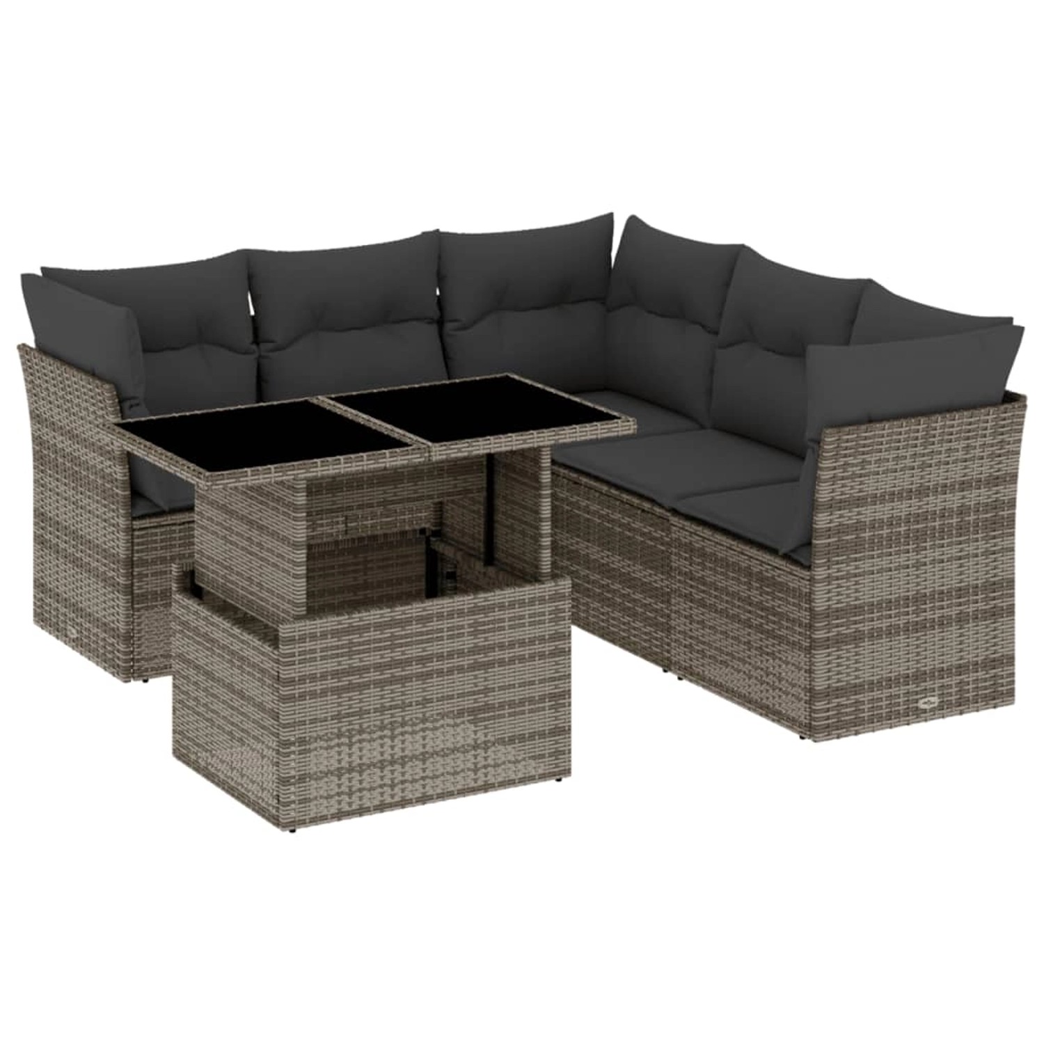 vidaXL 6-tlg Garten-Sofagarnitur mit Kissen Grau Poly Rattan Modell 171 günstig online kaufen