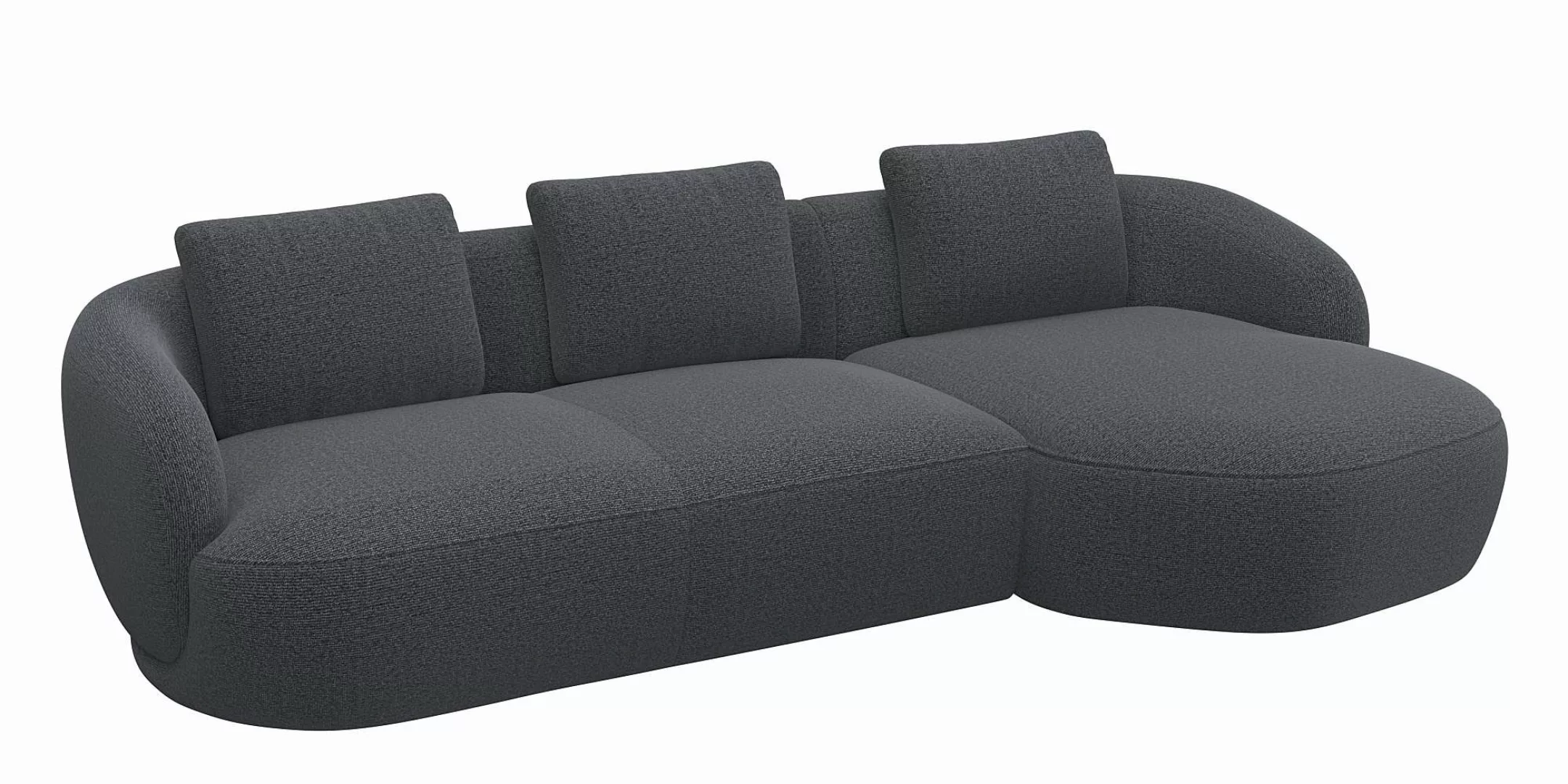 FLEXLUX Wohnlandschaft »Torino, rund, L-Form, Sofa-Ecke mit Recamiere, Long günstig online kaufen