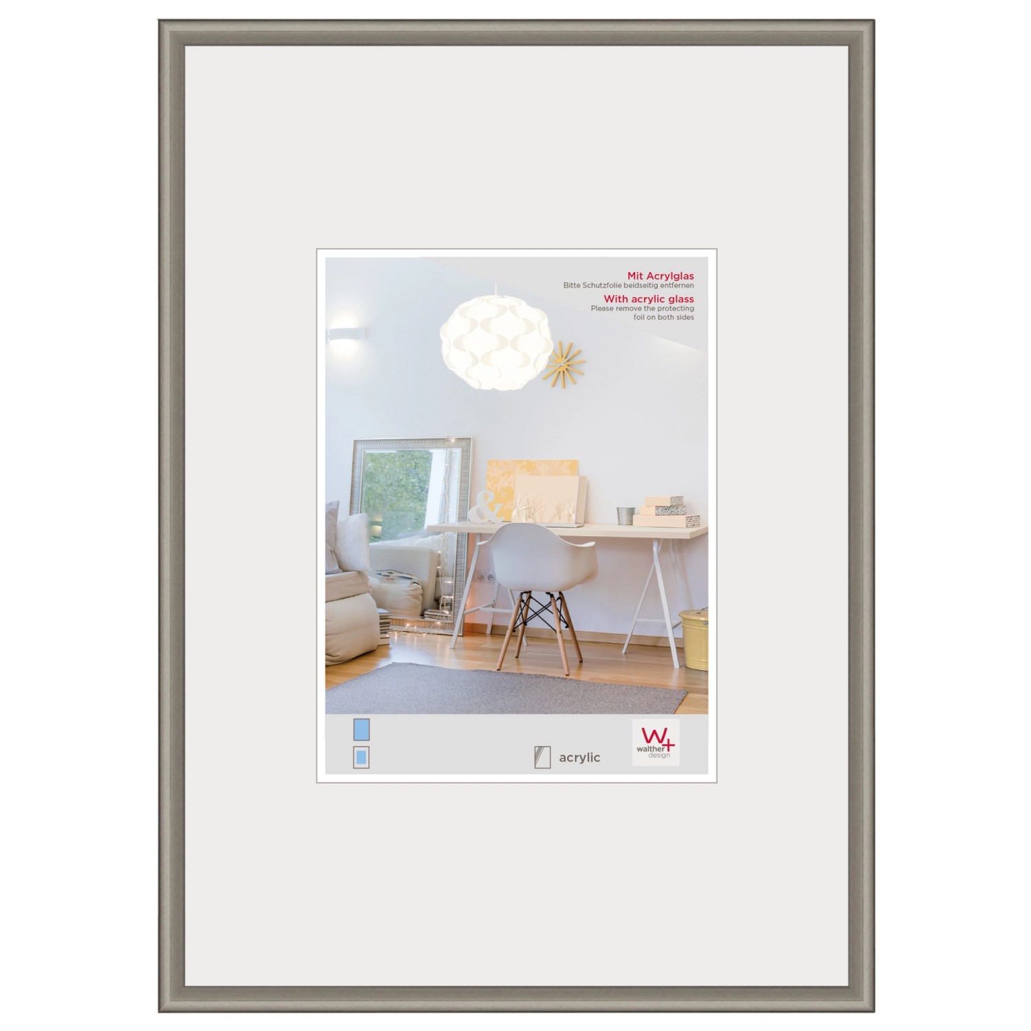 walther design New Lifestyle Kunststoff Bilderrahmen  Kunstglas 61x91,5 cm günstig online kaufen